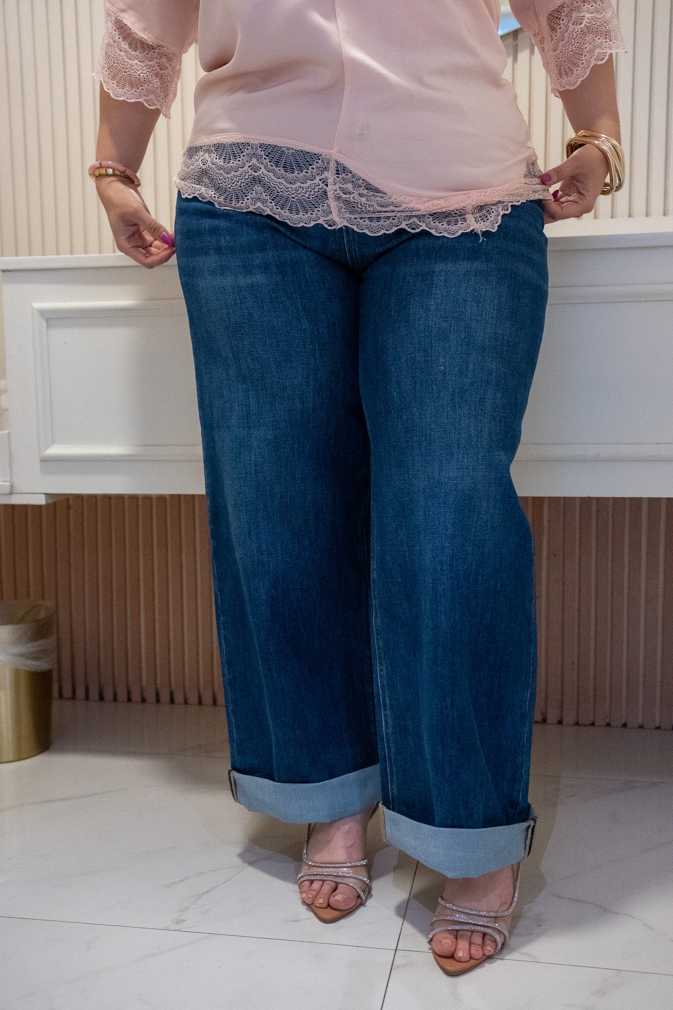 Jeans Curvy Barrel Tiro Alto Denim Pierna Curva Estilizadora