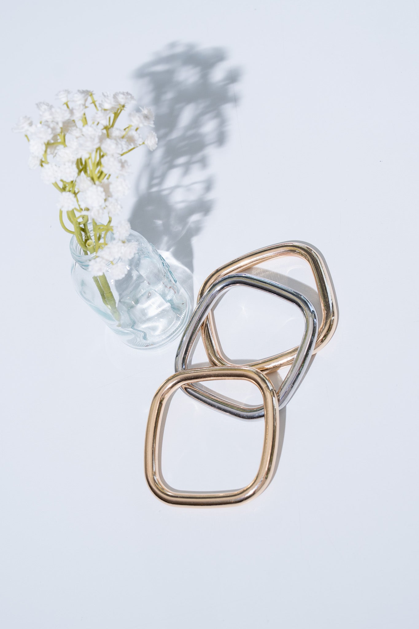 Set de Pulseras Geométricas Rígidas (Dorado y Plata) | Fashion Girl