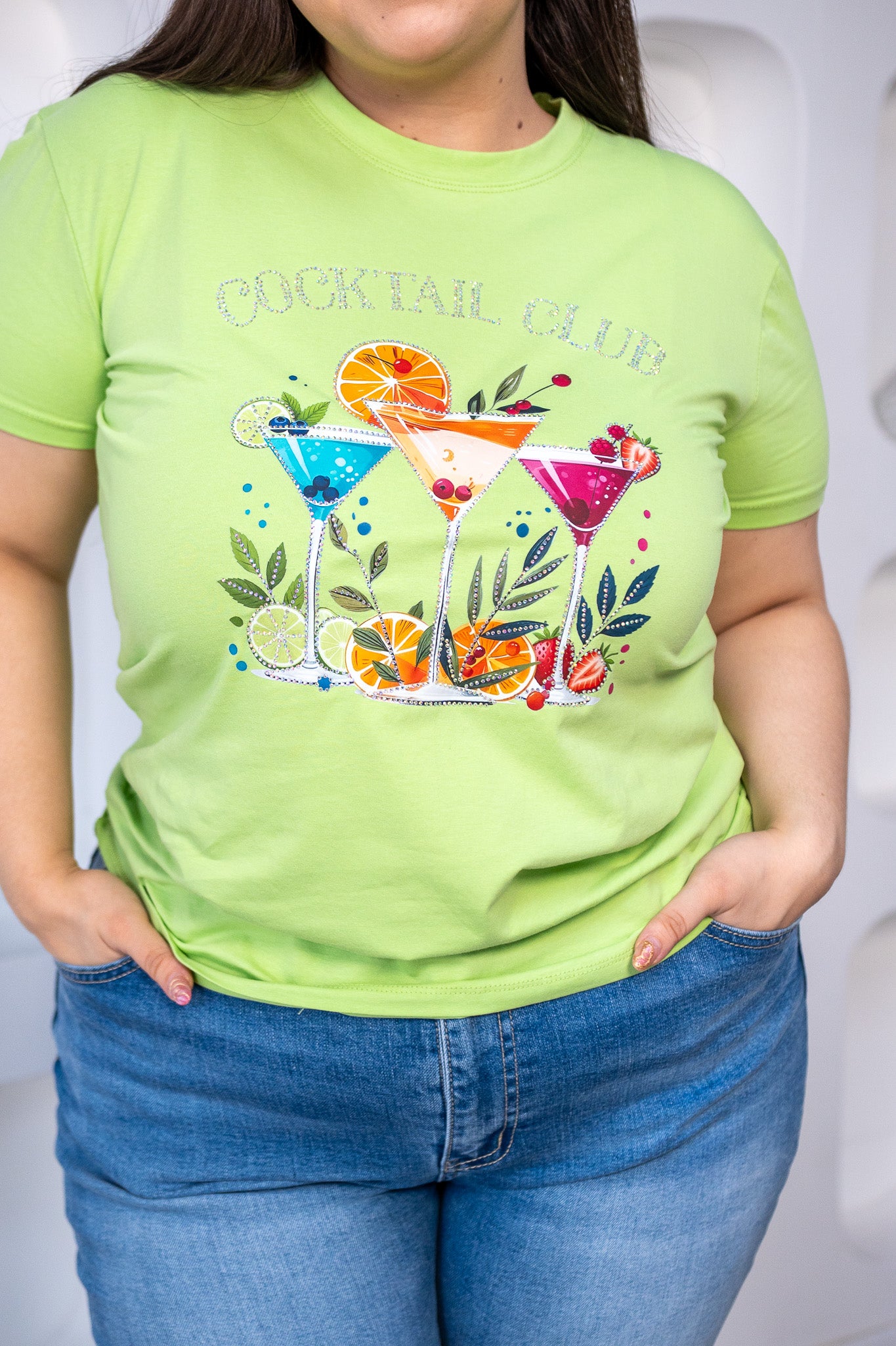 Playera Plus Size Cocktail Club Verde