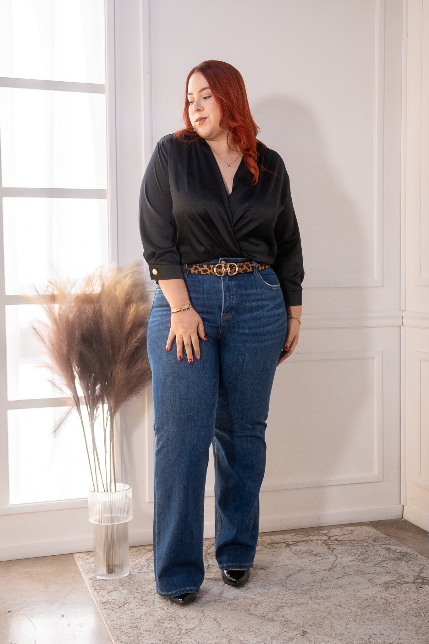 Jeans recto liso osc