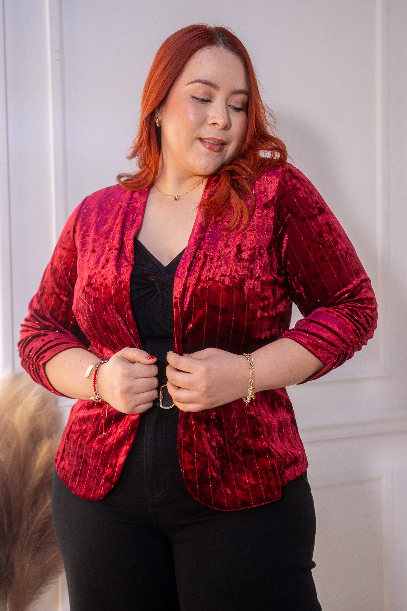 blazer terciopelo tinto