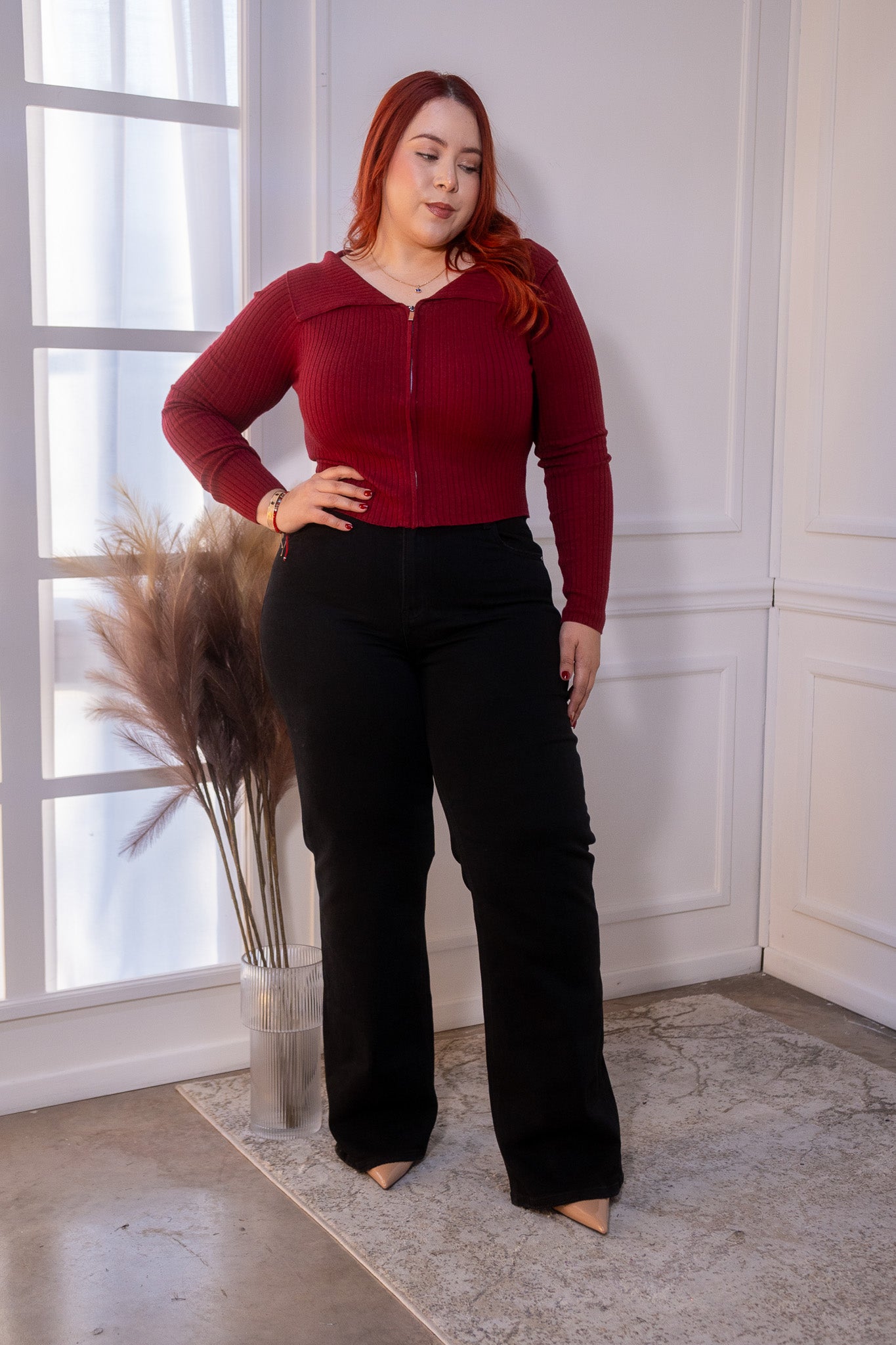 Jeans wide leg liso neg