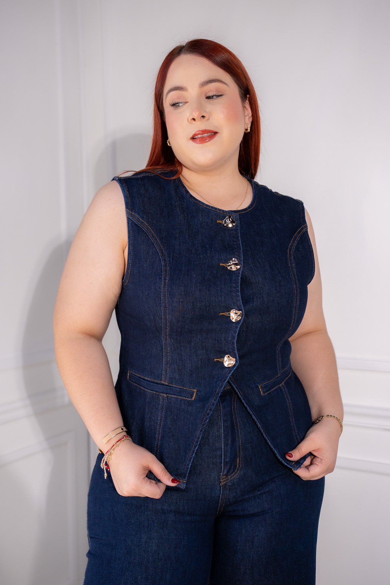 set pant c/chaleco denim