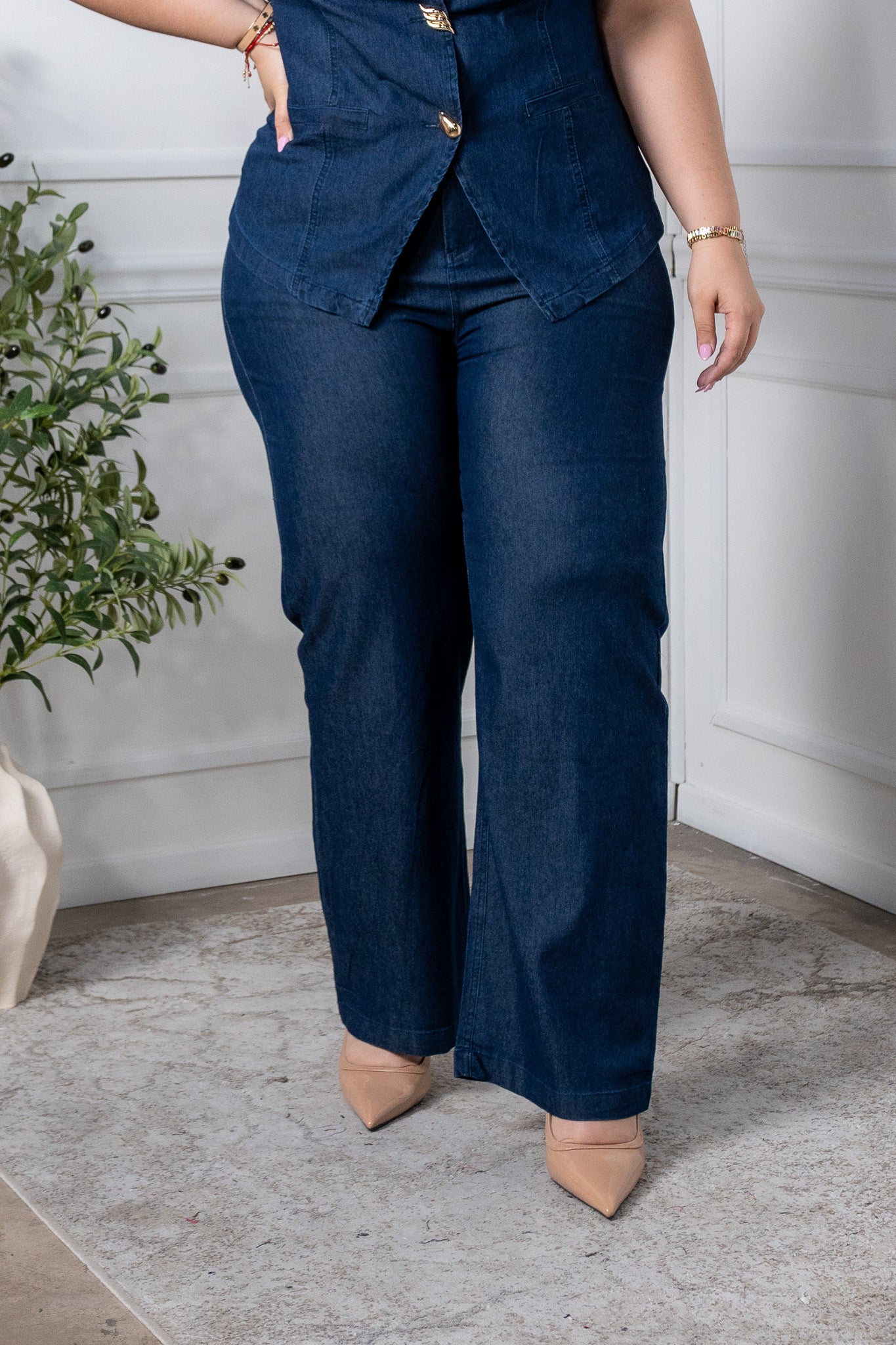 jeans fluido liso c/resorte osc