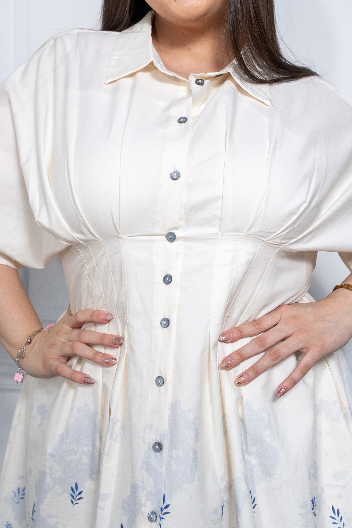 Vestido midi botones floral