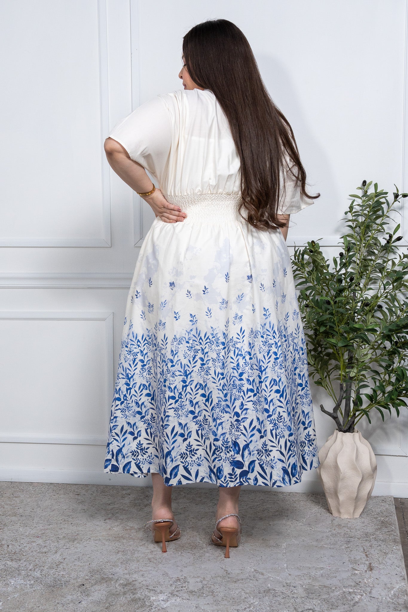 Vestido midi botones floral