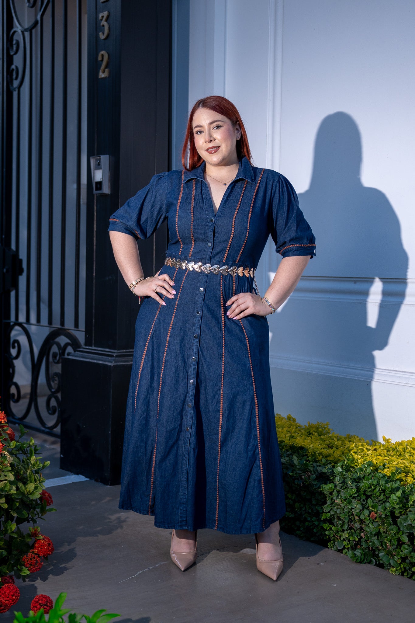 maxi vestido camisero denim