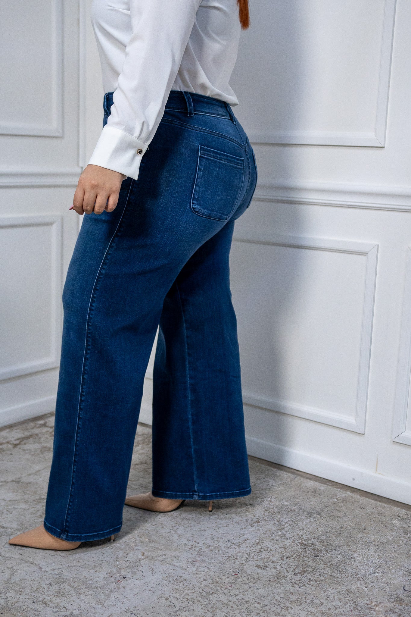 Jeans wide leg c/bolsa osc