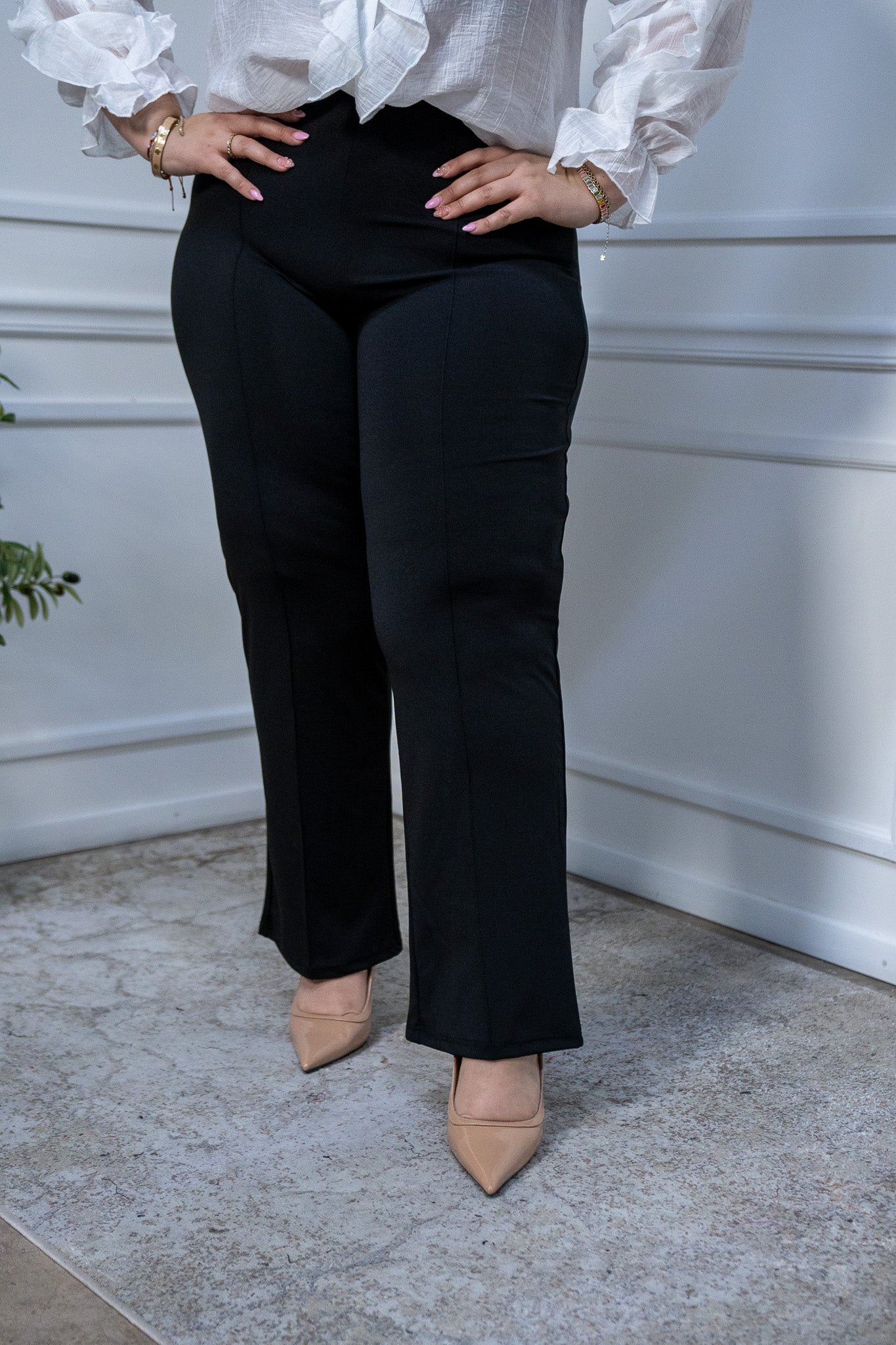 Pantalon toga c/pinzas neg