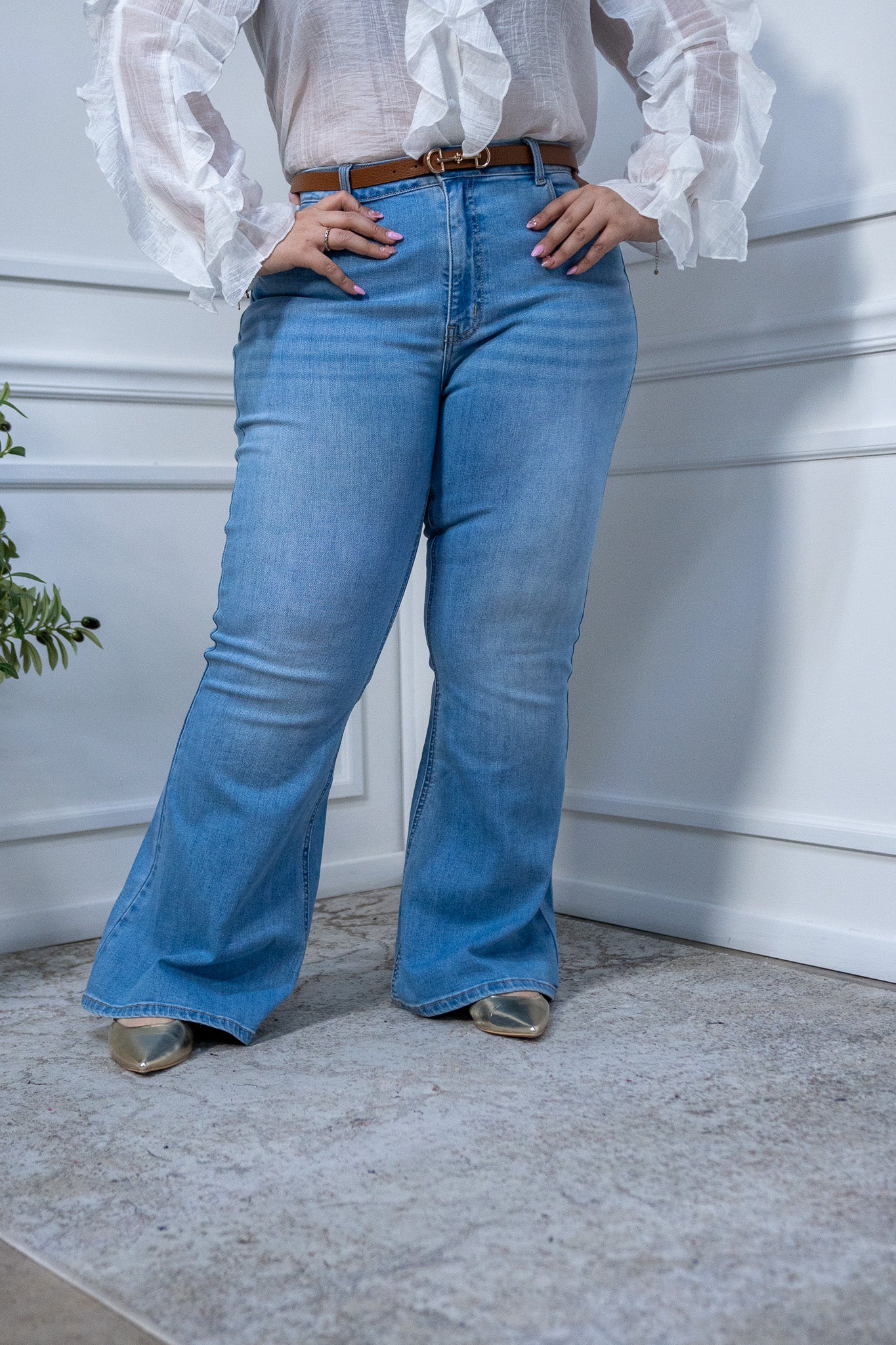 faded bell-bottom jeans