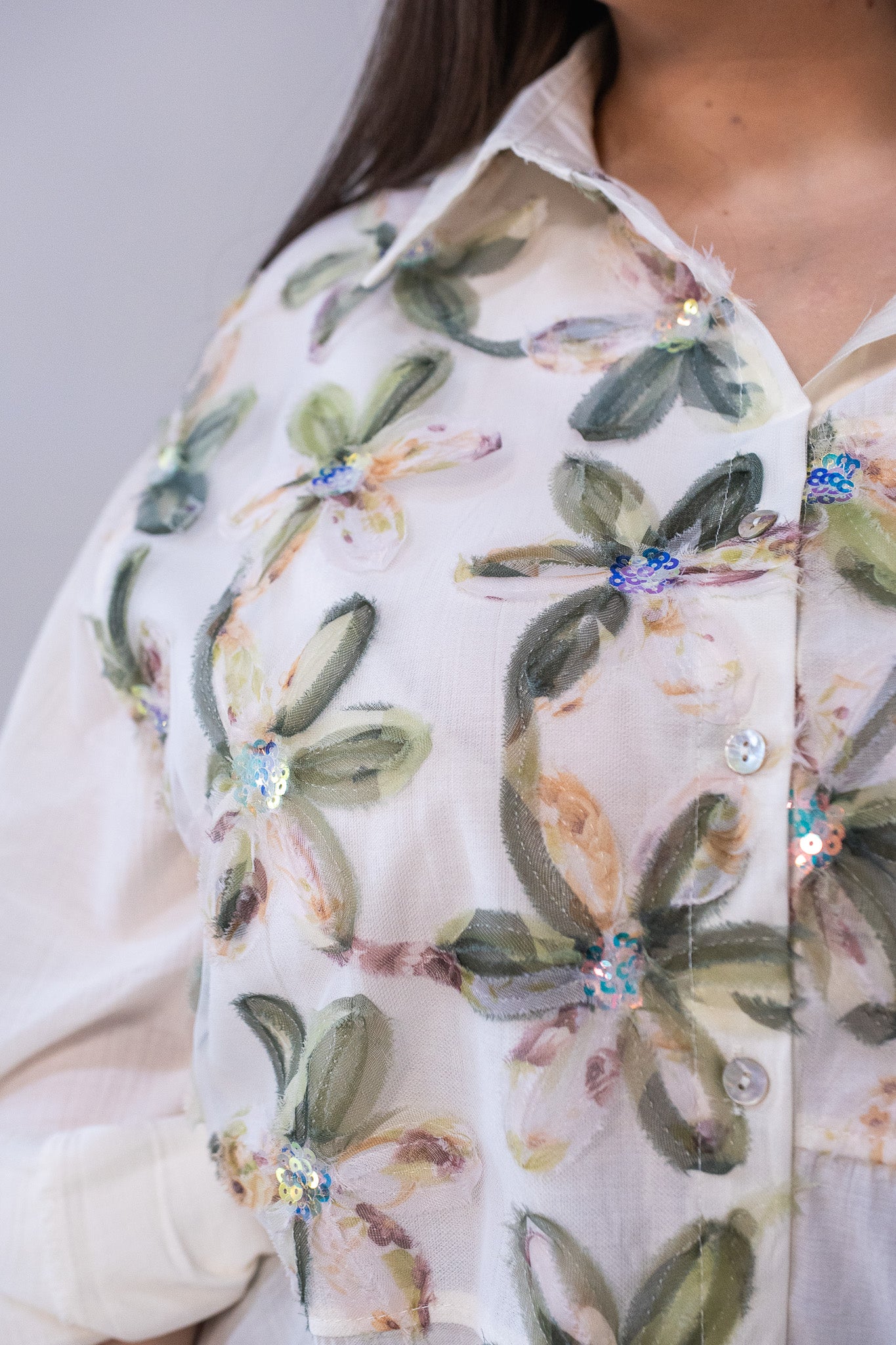 Camisa estampada c/flores bei