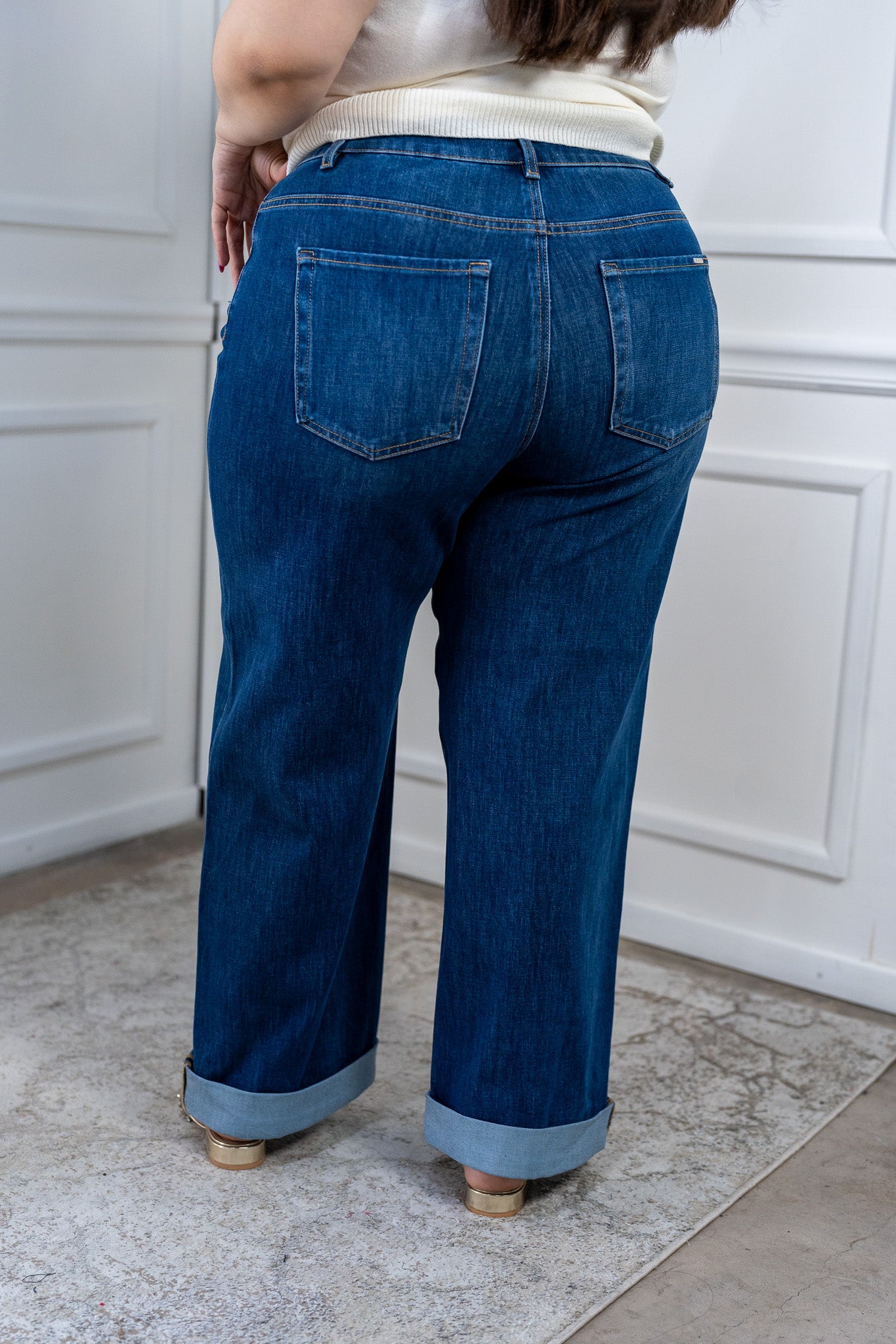 Jeans Curvy Barrel Tiro Alto Denim Pierna Curva Estilizadora