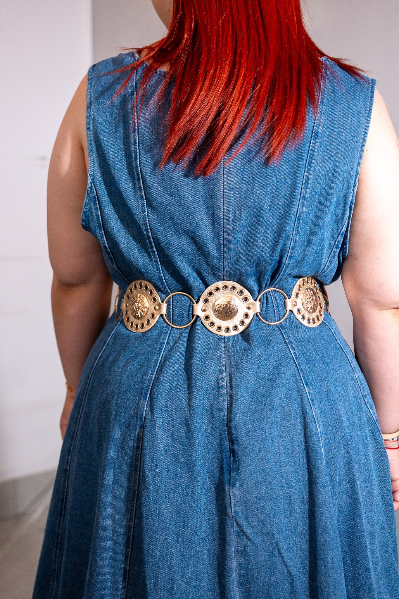 Maxi Vestido Curvy Denim Corte A Sweetheart