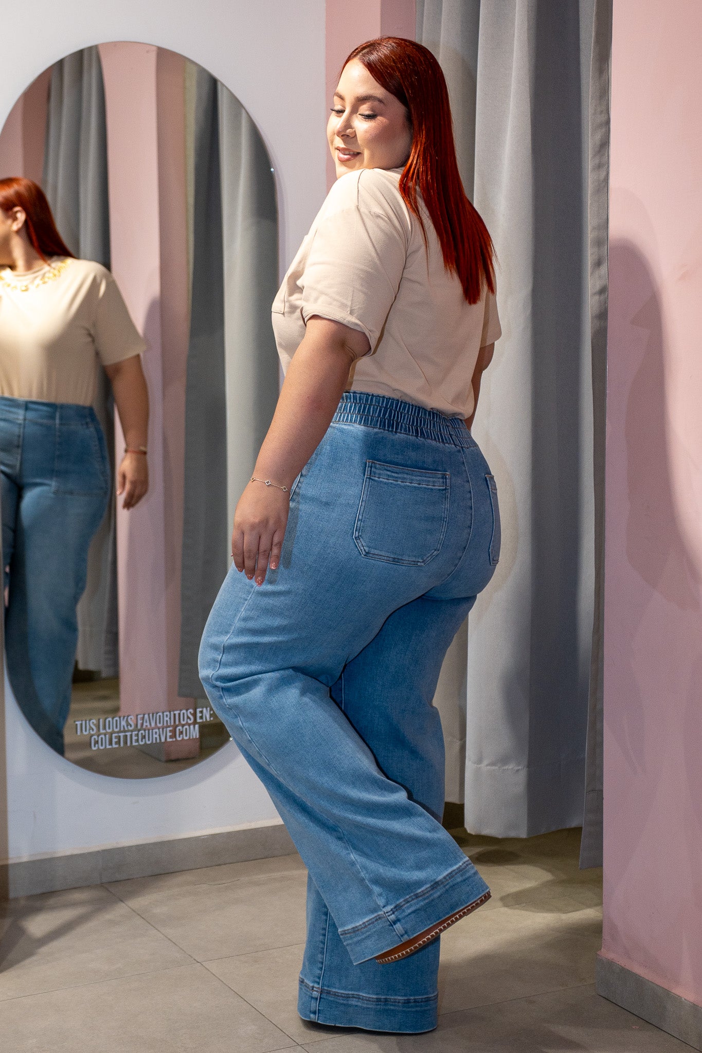 Jeans High Rise Curvy Claro