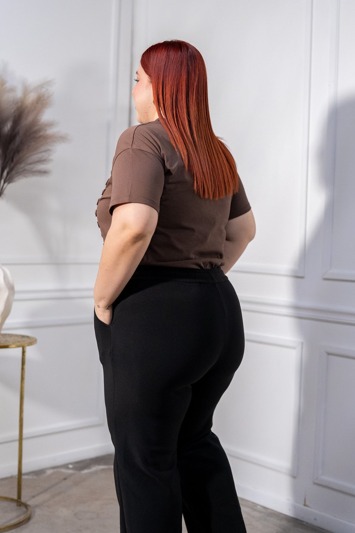 Pants Deportivo Curvy Pierna Ancha Cordón Negro
