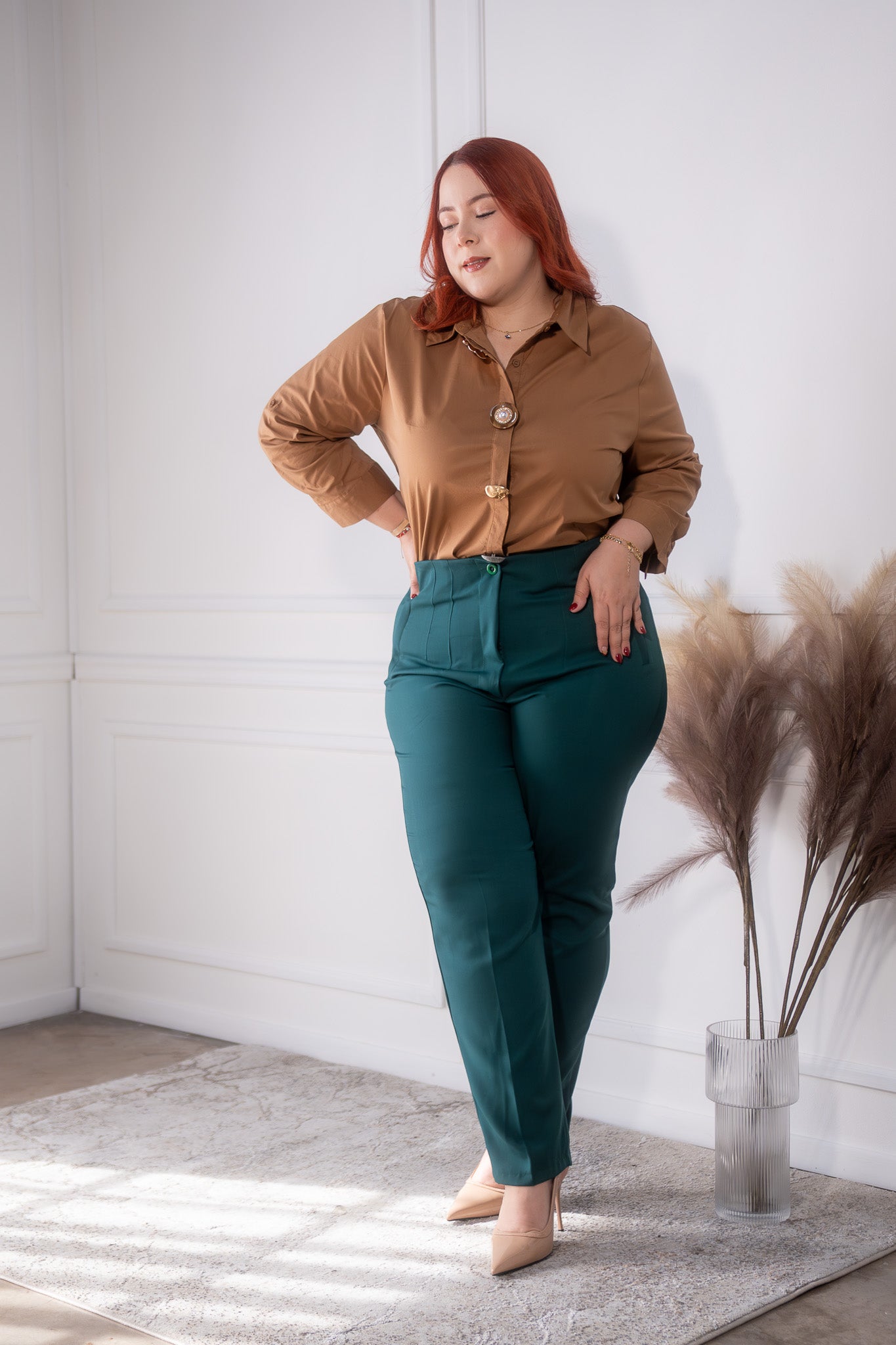 pantalon tipo zara verde