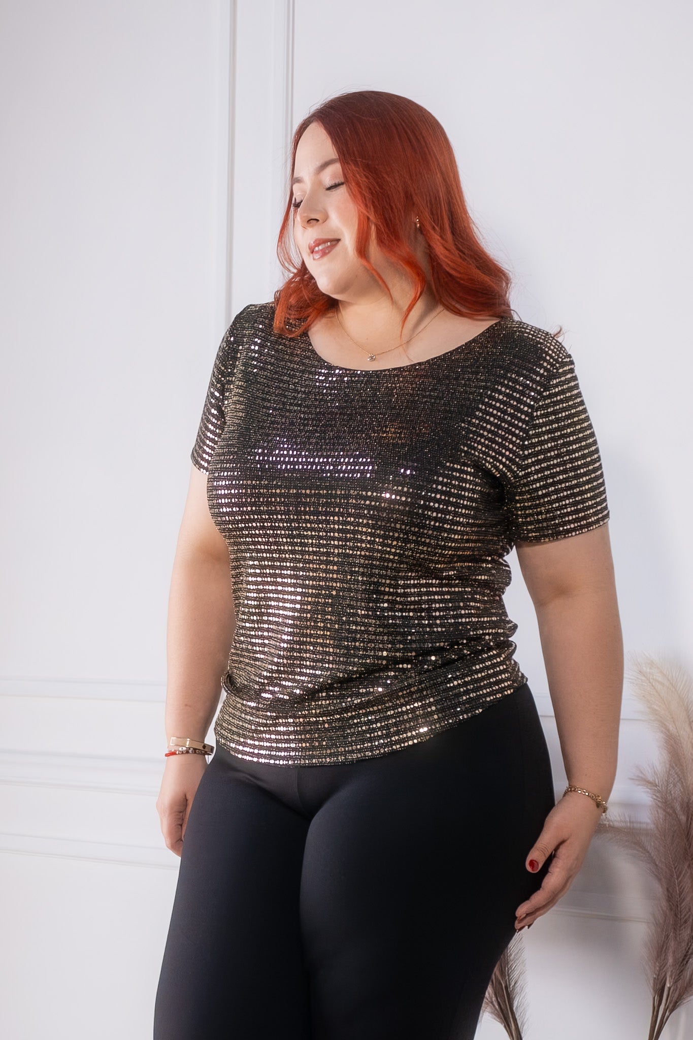 Blusa lentejuela dorada