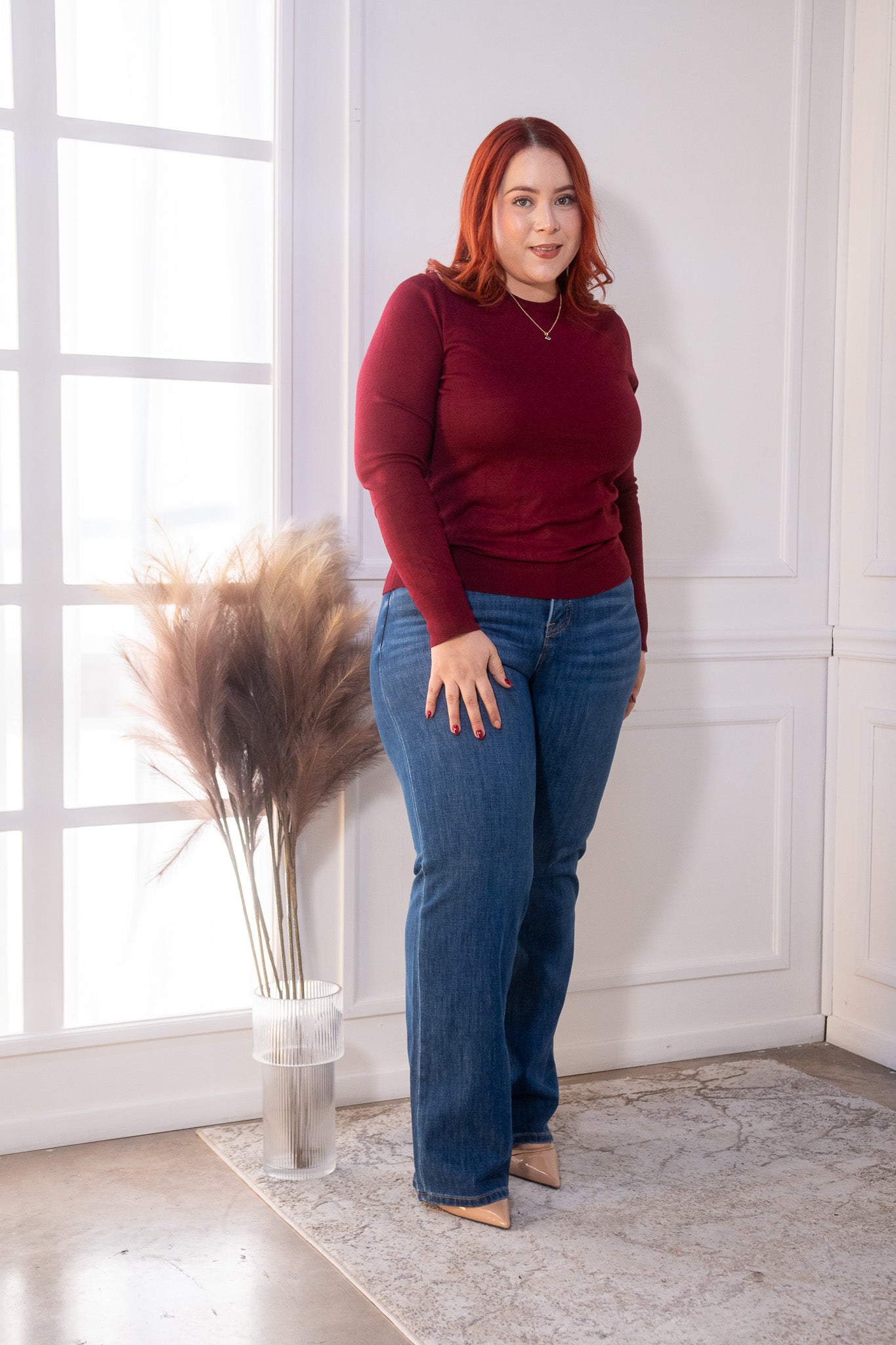 Blusa basica acanalada lisa tinta