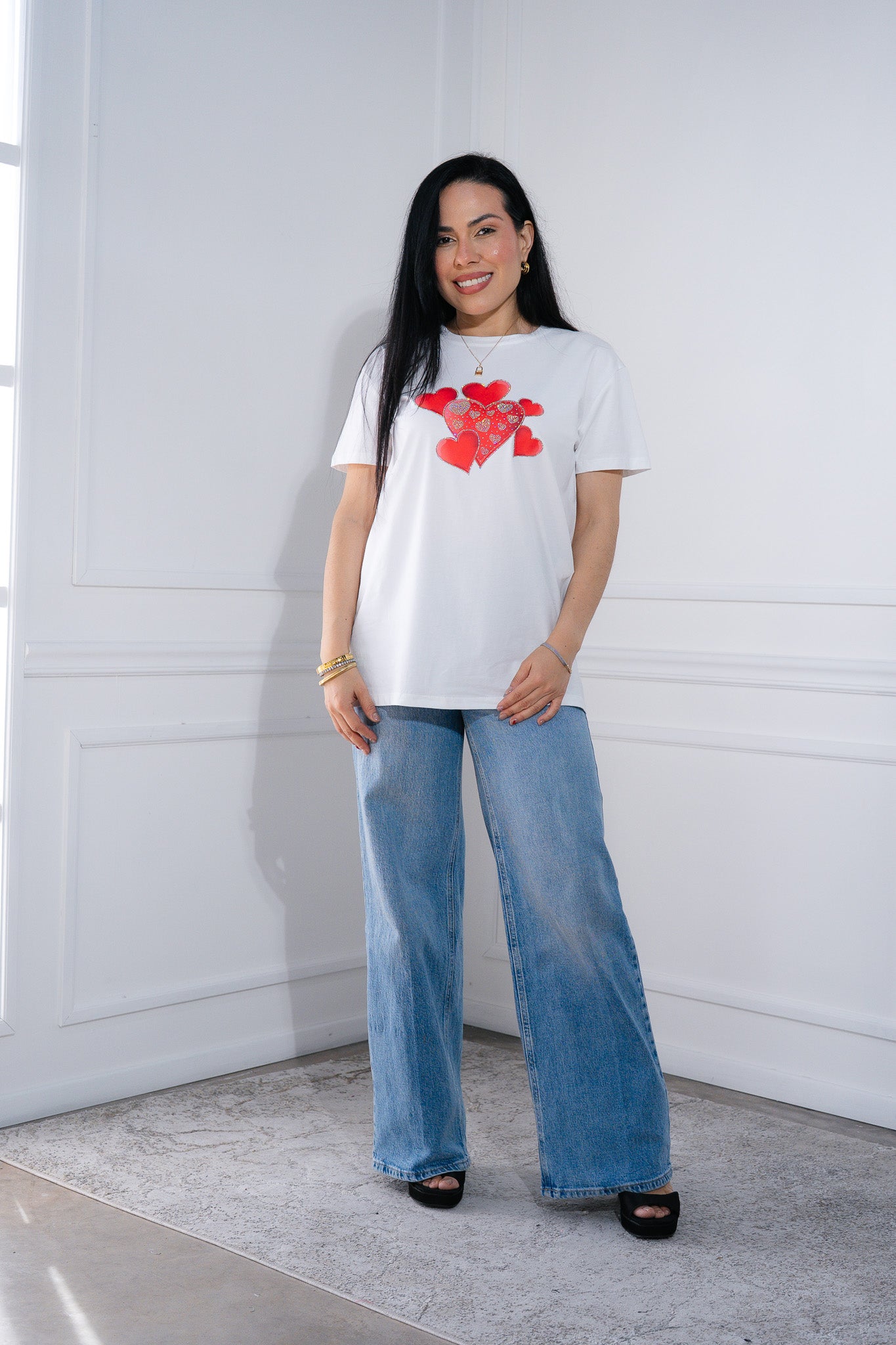 Playera corazones piedras bca