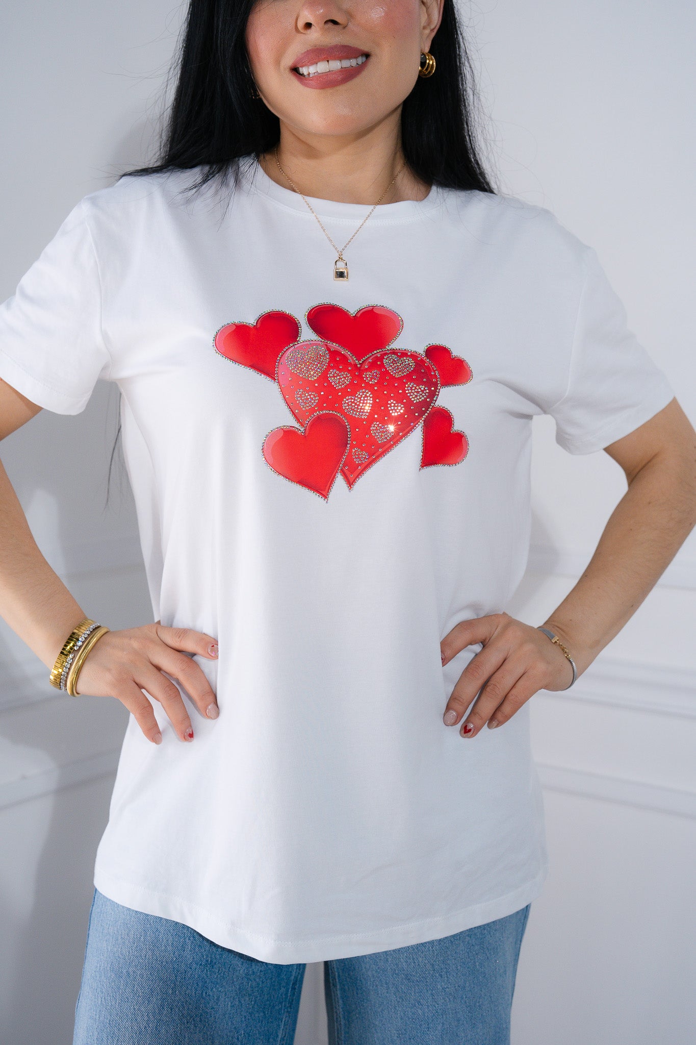Playera corazones piedras bca
