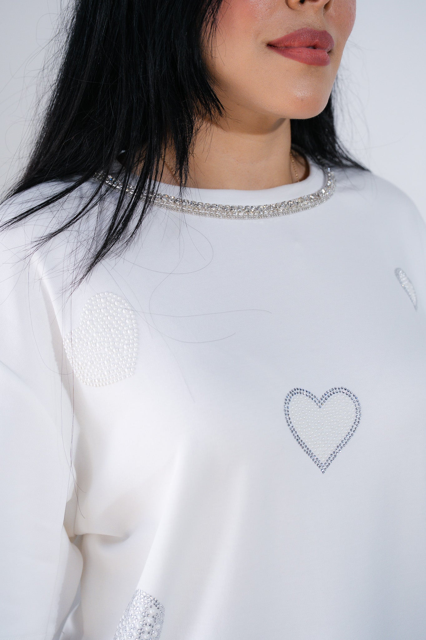 Blusa corazones piedras