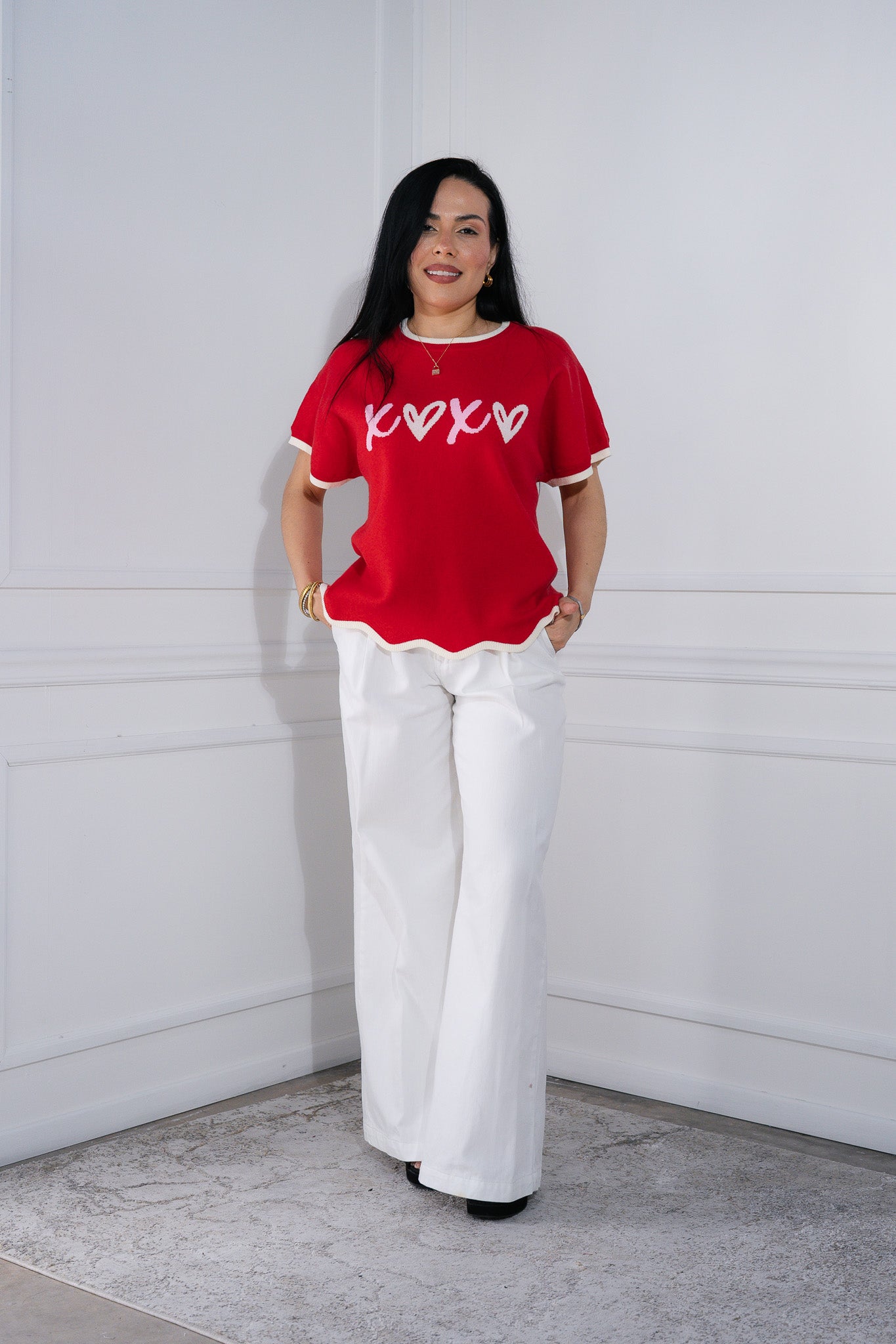 Blusa de punto XOXO roja