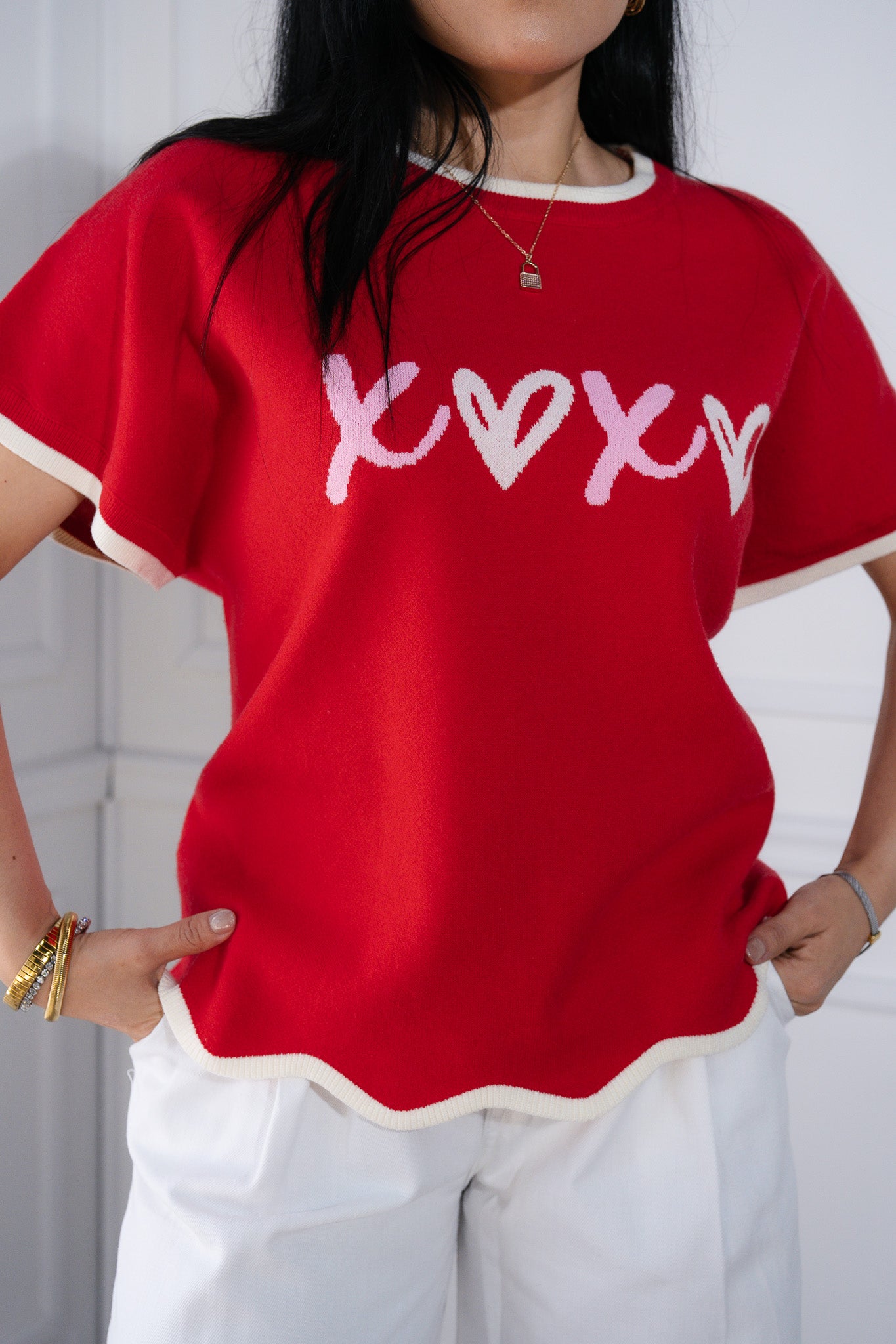 Blusa de punto XOXO roja