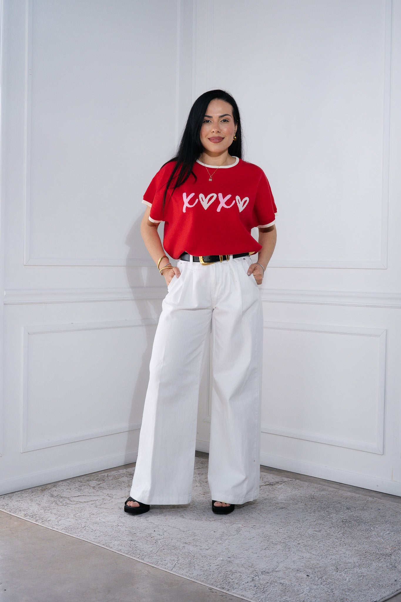 Blusa de punto XOXO roja