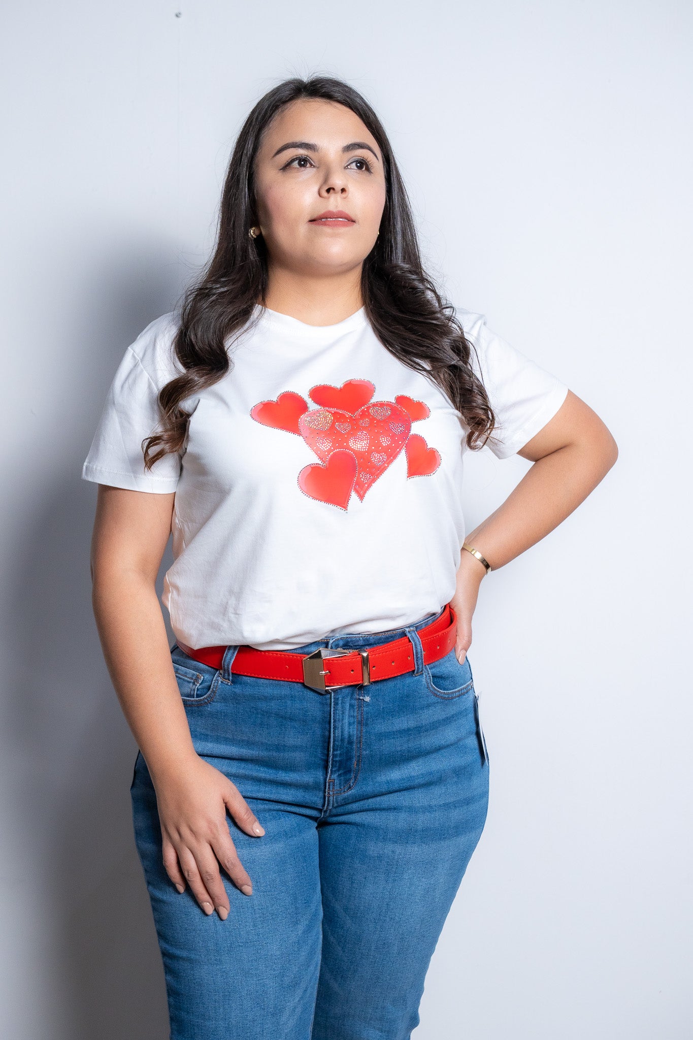 T-shirt with hearts and stones (white)