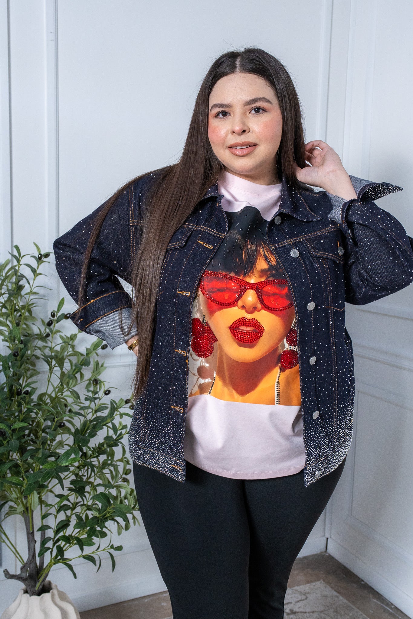 Playera rostro piedras ros