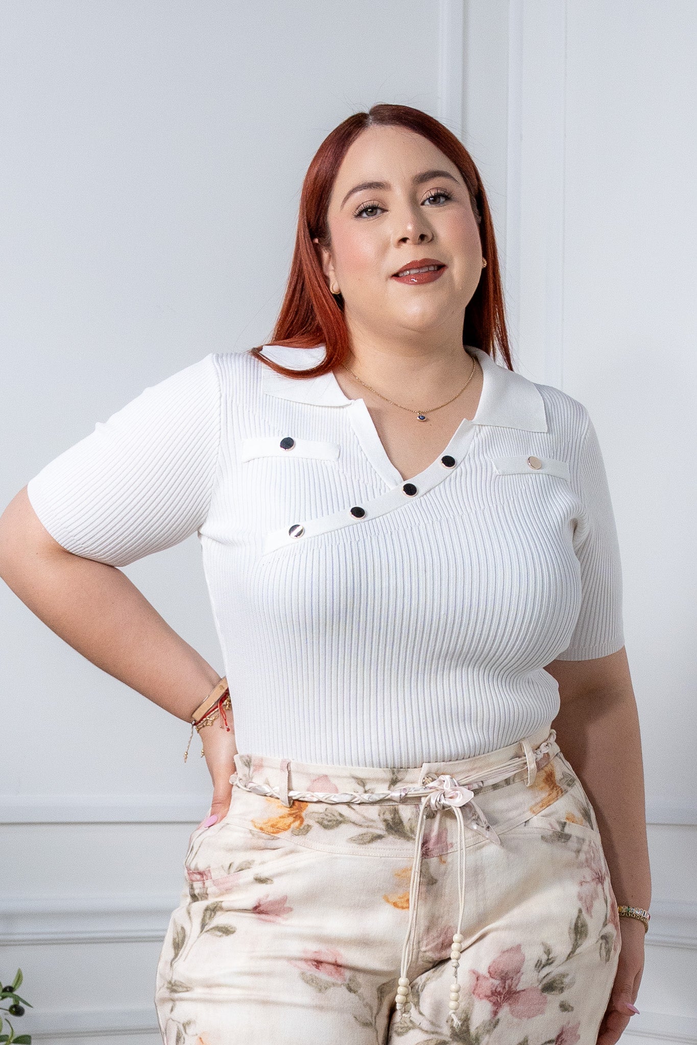 blusa canalada c/botones bca