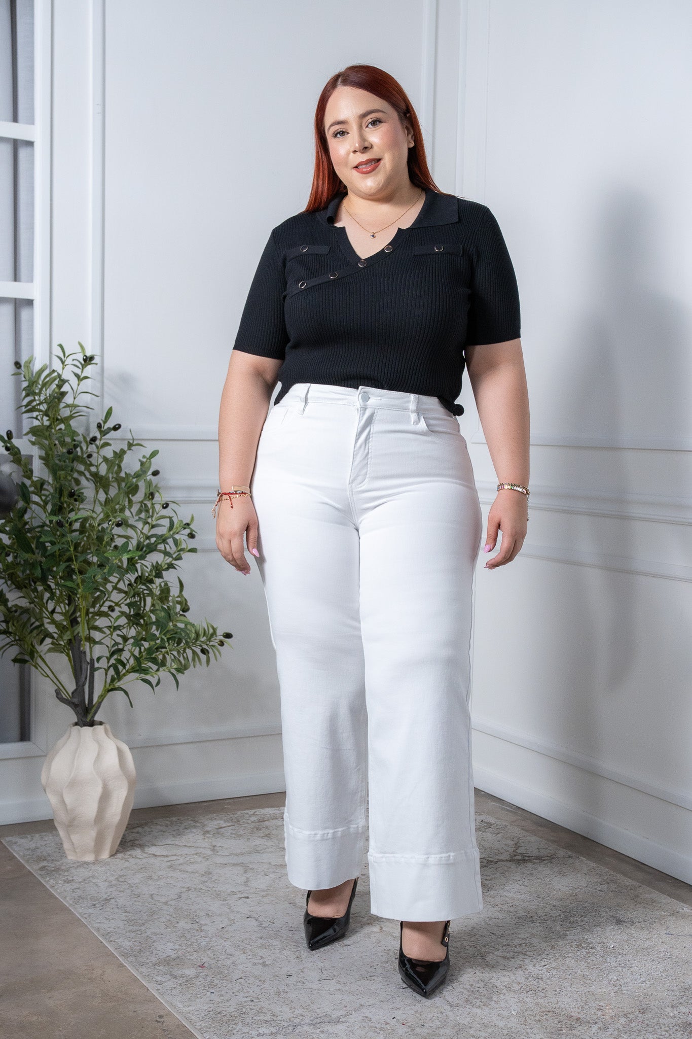 Jeans rectocrop liso bco