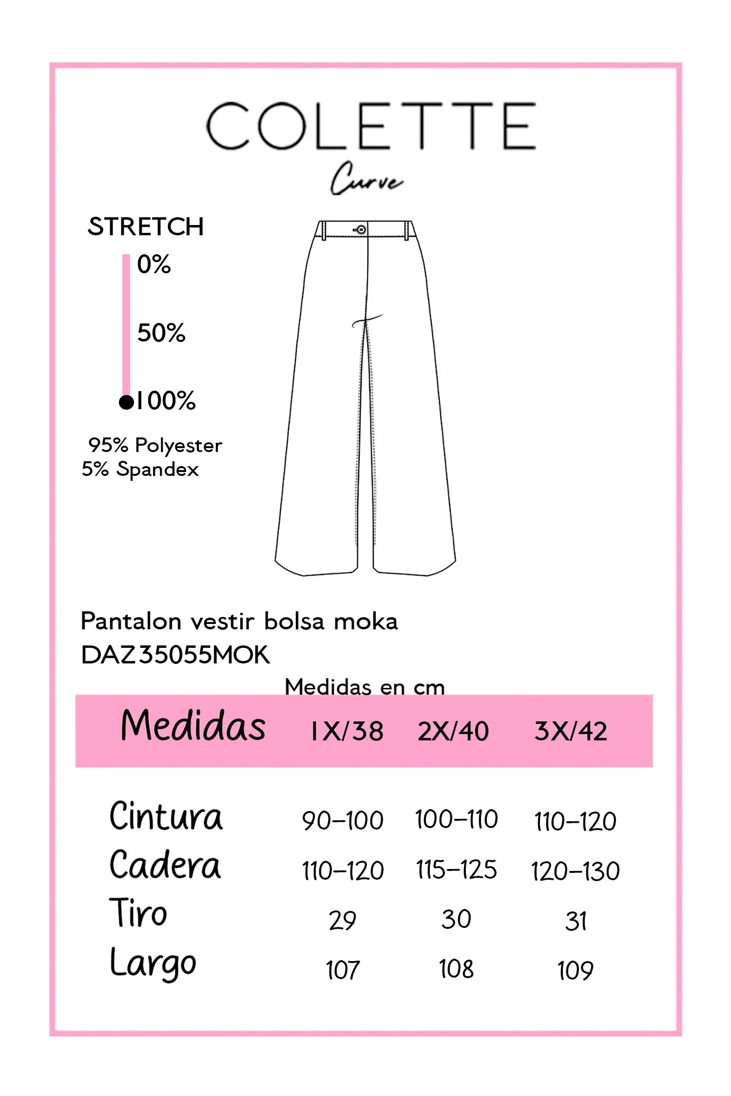 Pantalón Vestir con Bolsa Curvy Moka