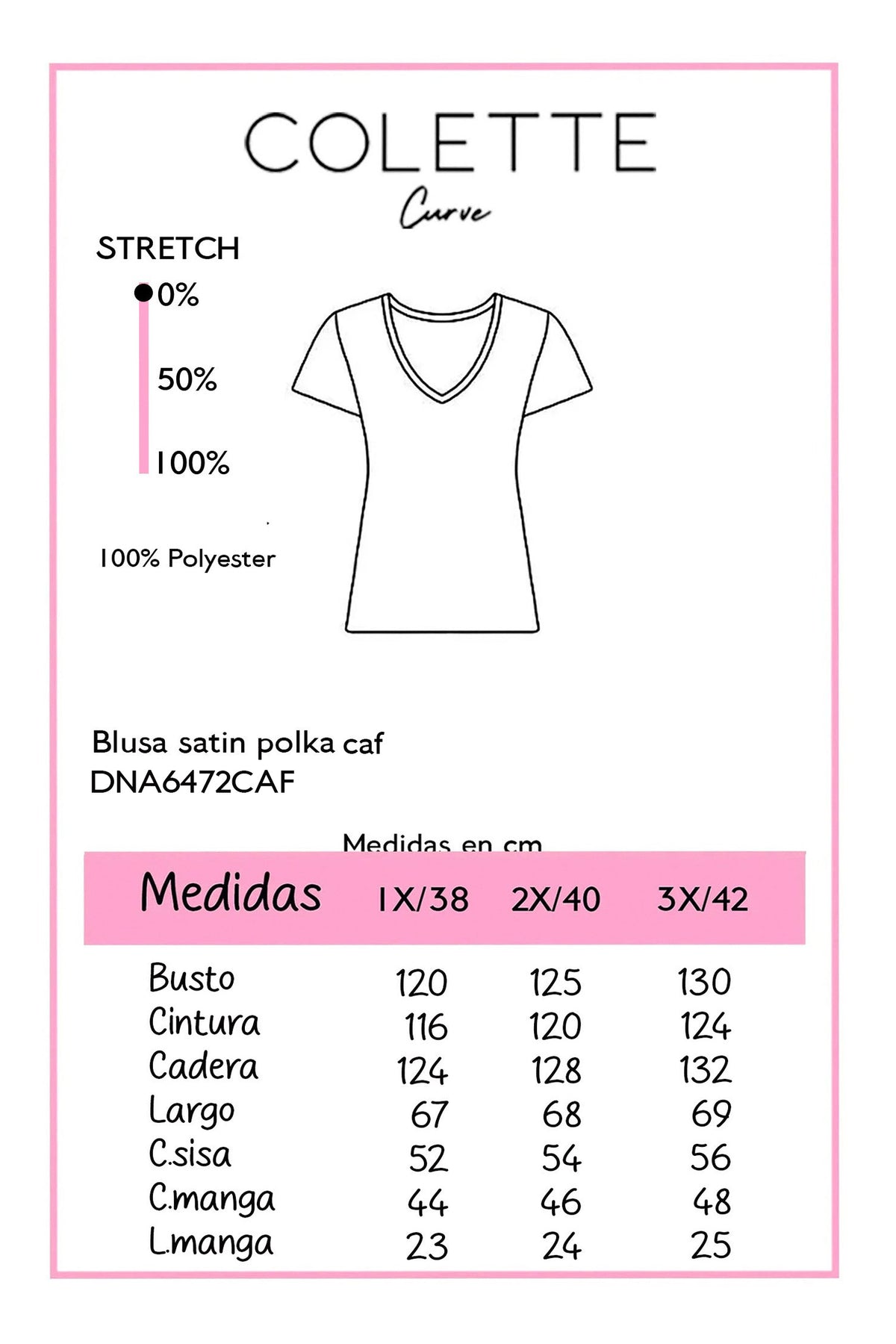 Tabla de medidas DNA6472CAF