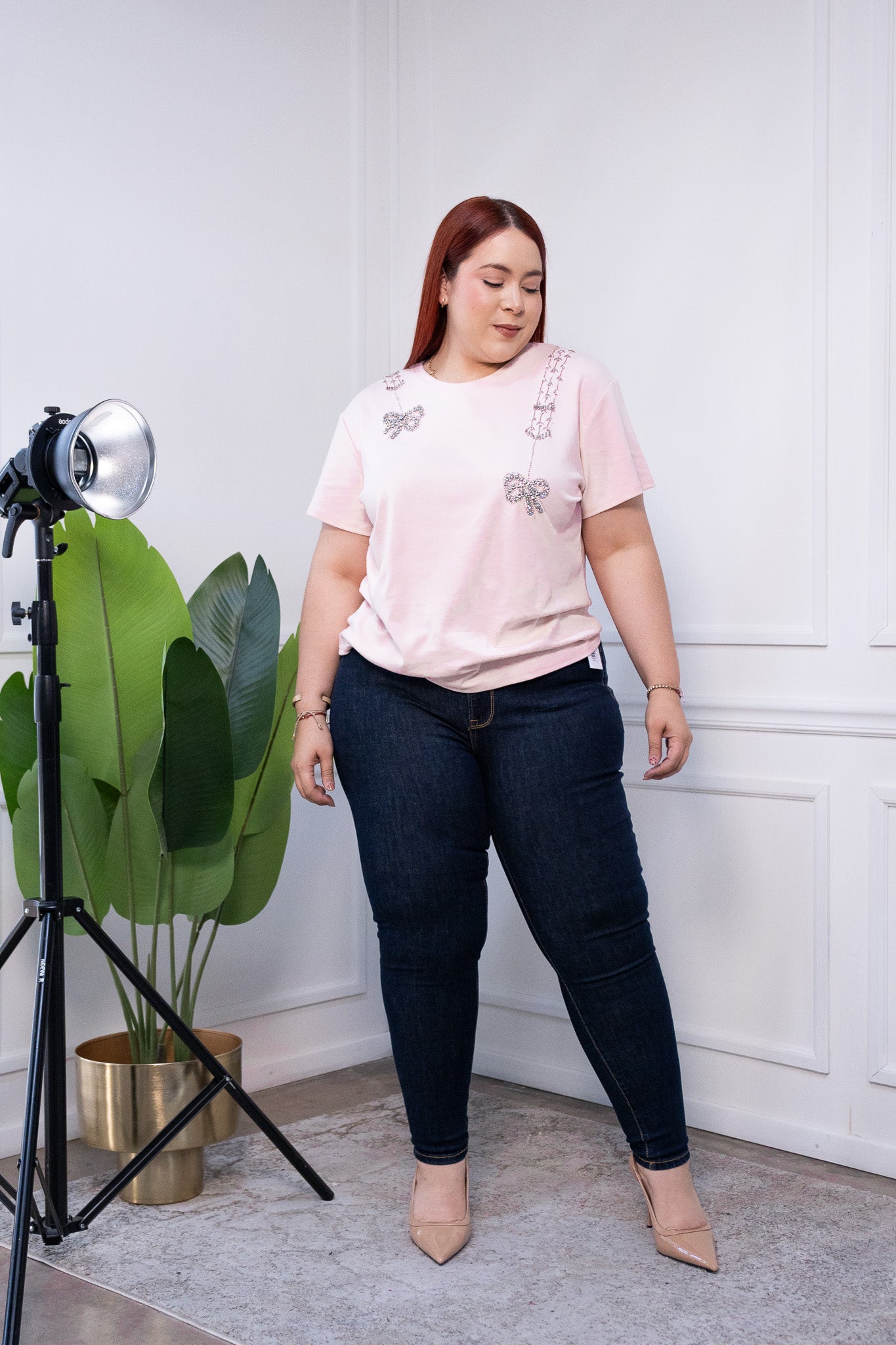 Jeans high rise skinny liso osc