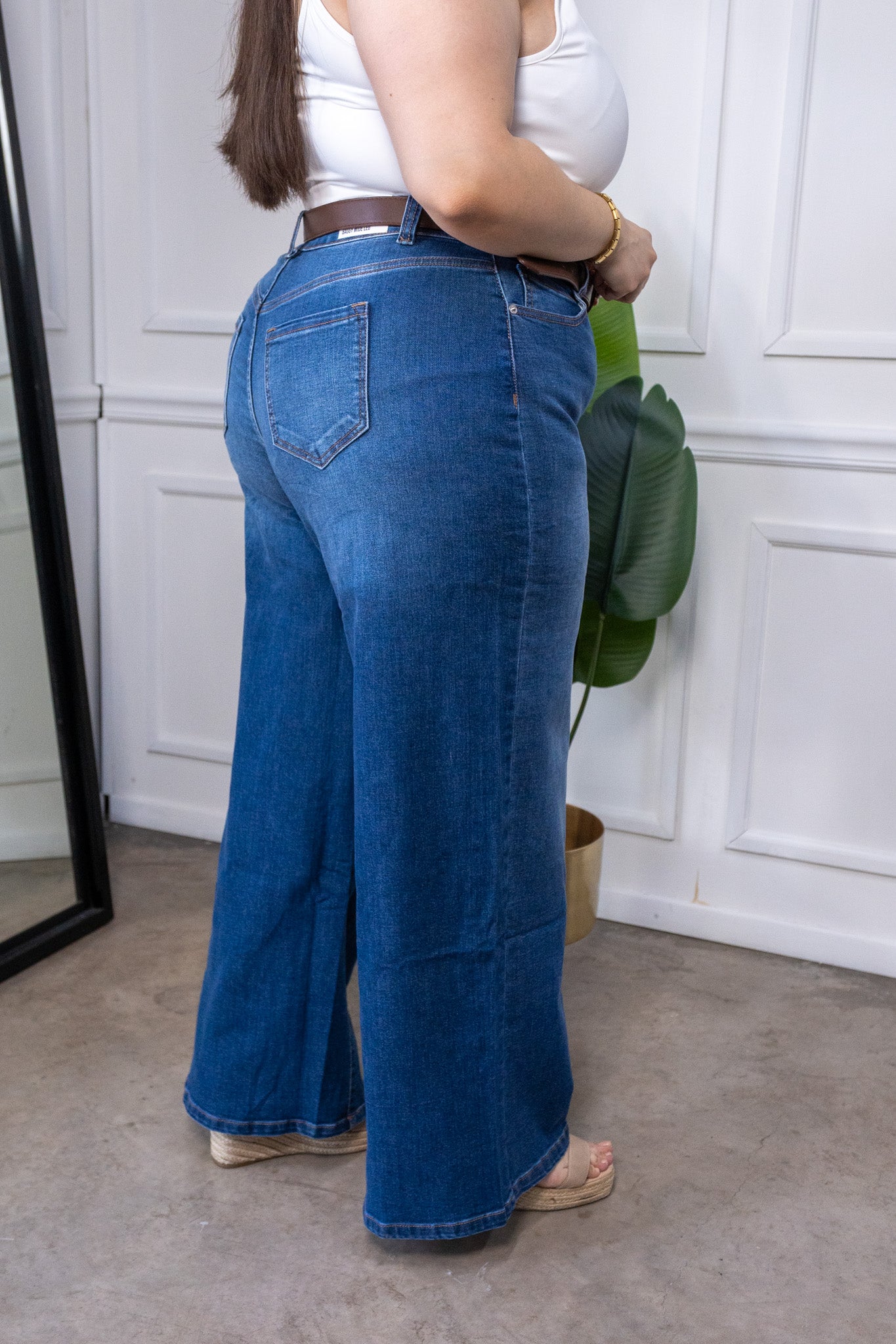 Jeans Curvy Baggy Liso Oscuro