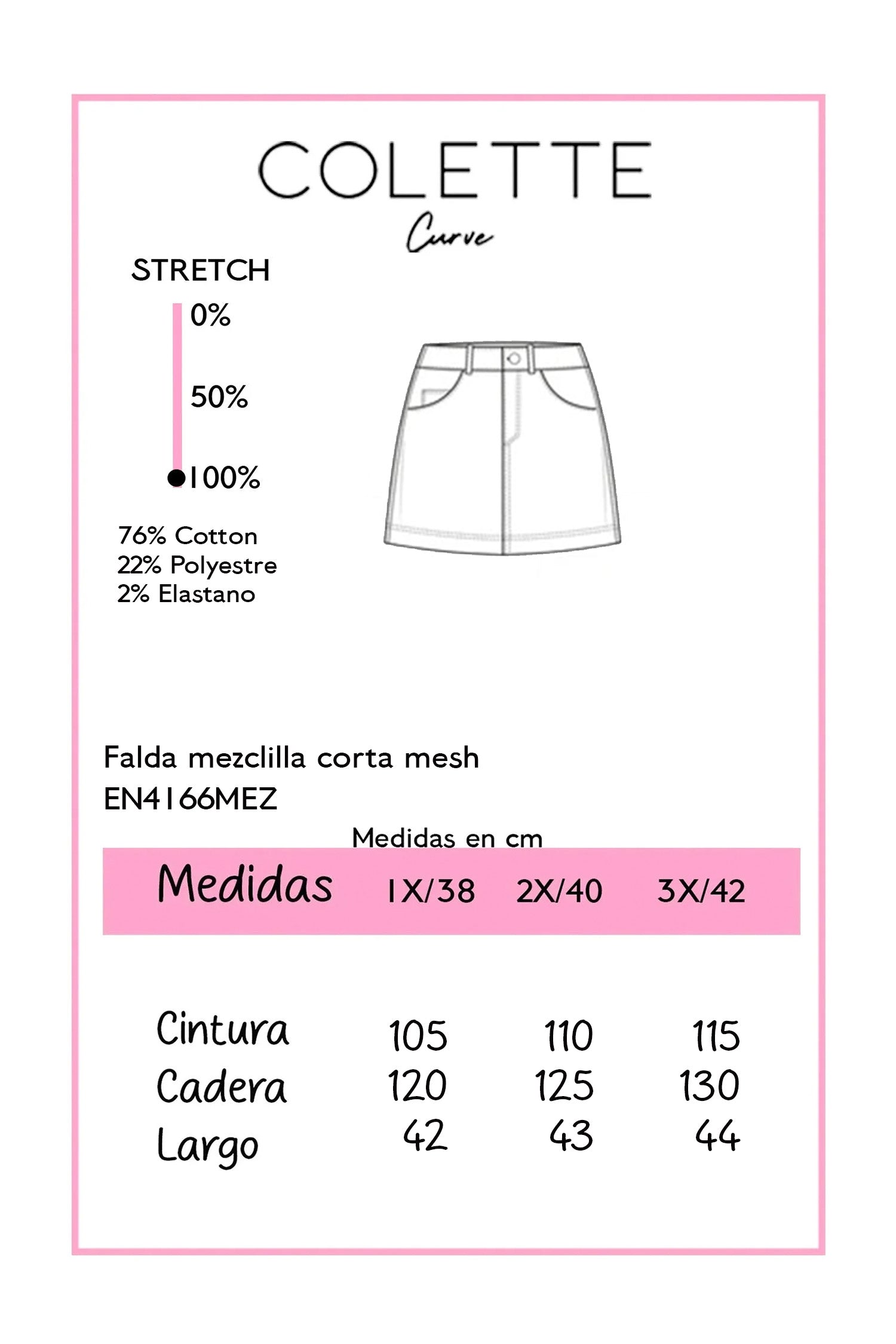 Falda mezclolla corta mesh