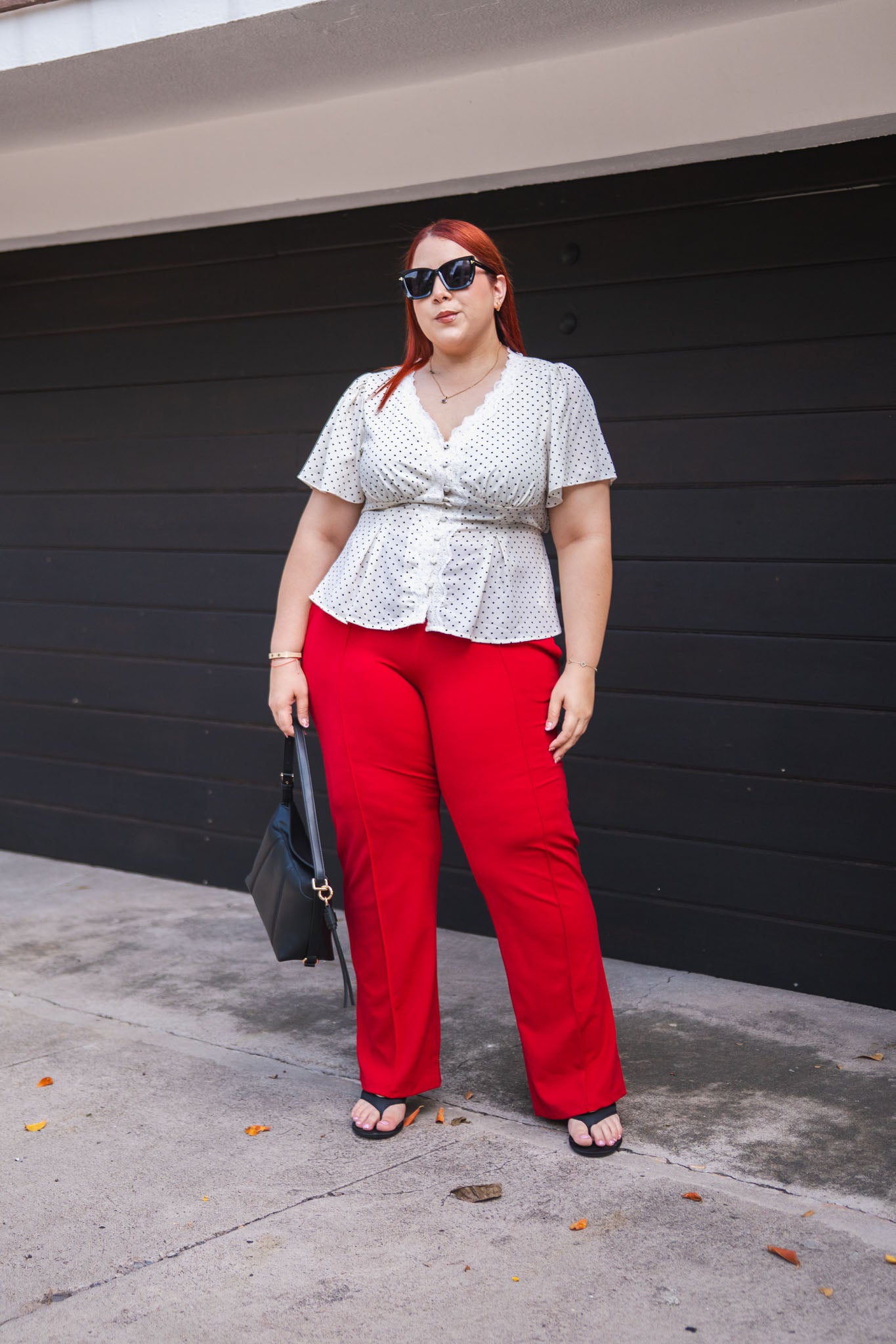 Blusa Cuello V Polka Curvy Blanca