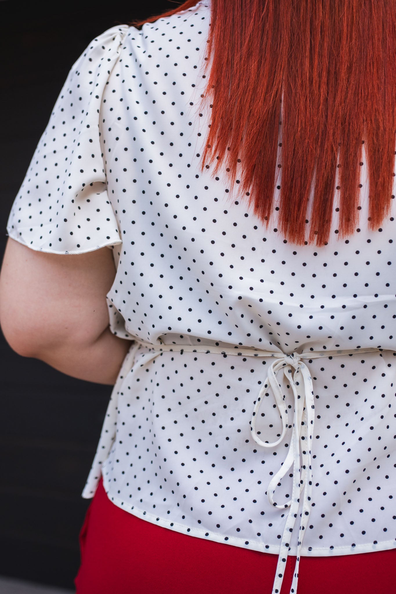 Blusa Cuello V Polka Curvy Blanca