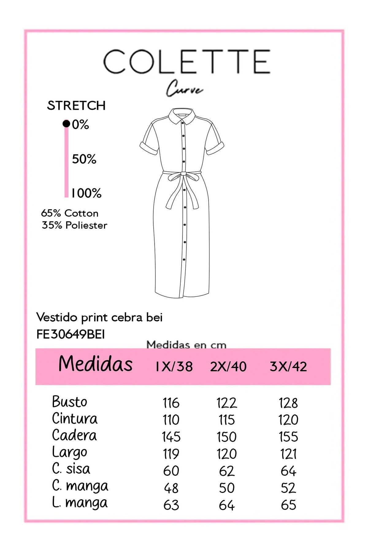 Vestido Curvy Midi Escote V Print Cebra Beige