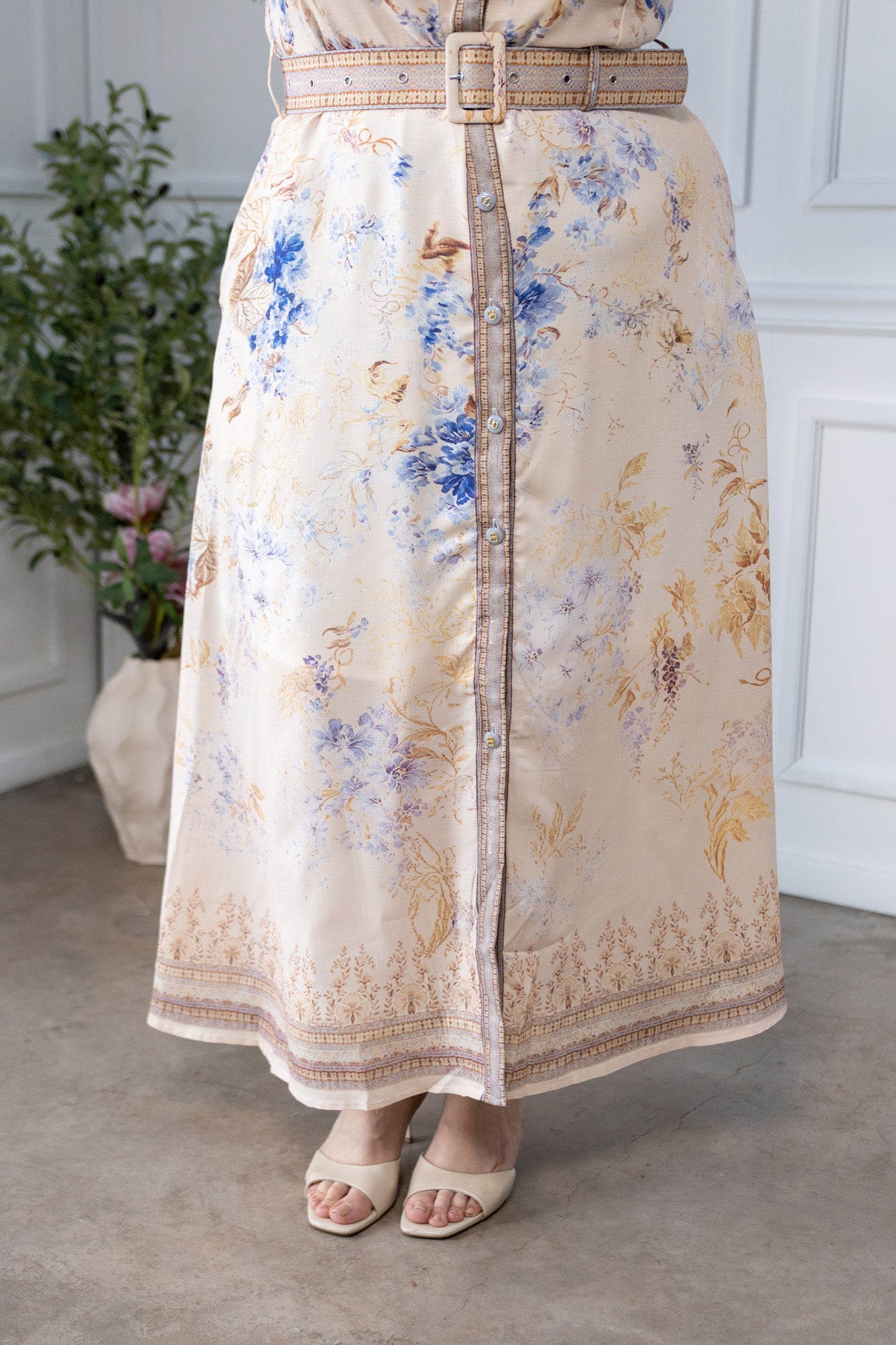 Maxi Vestido Camisero Curvy Estampado Floral