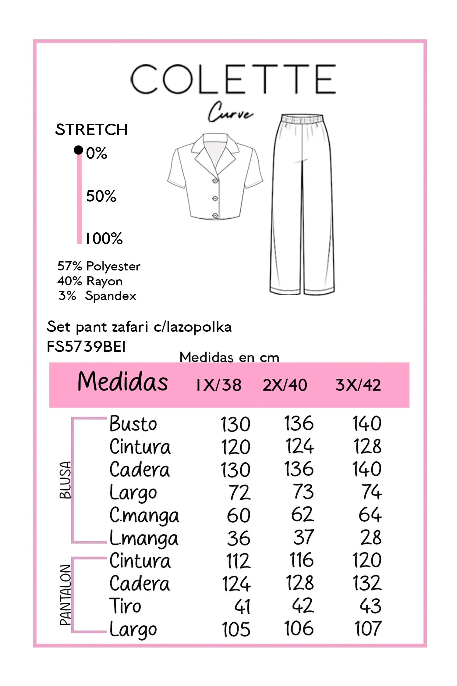 Chart de medidas FS5739BEI