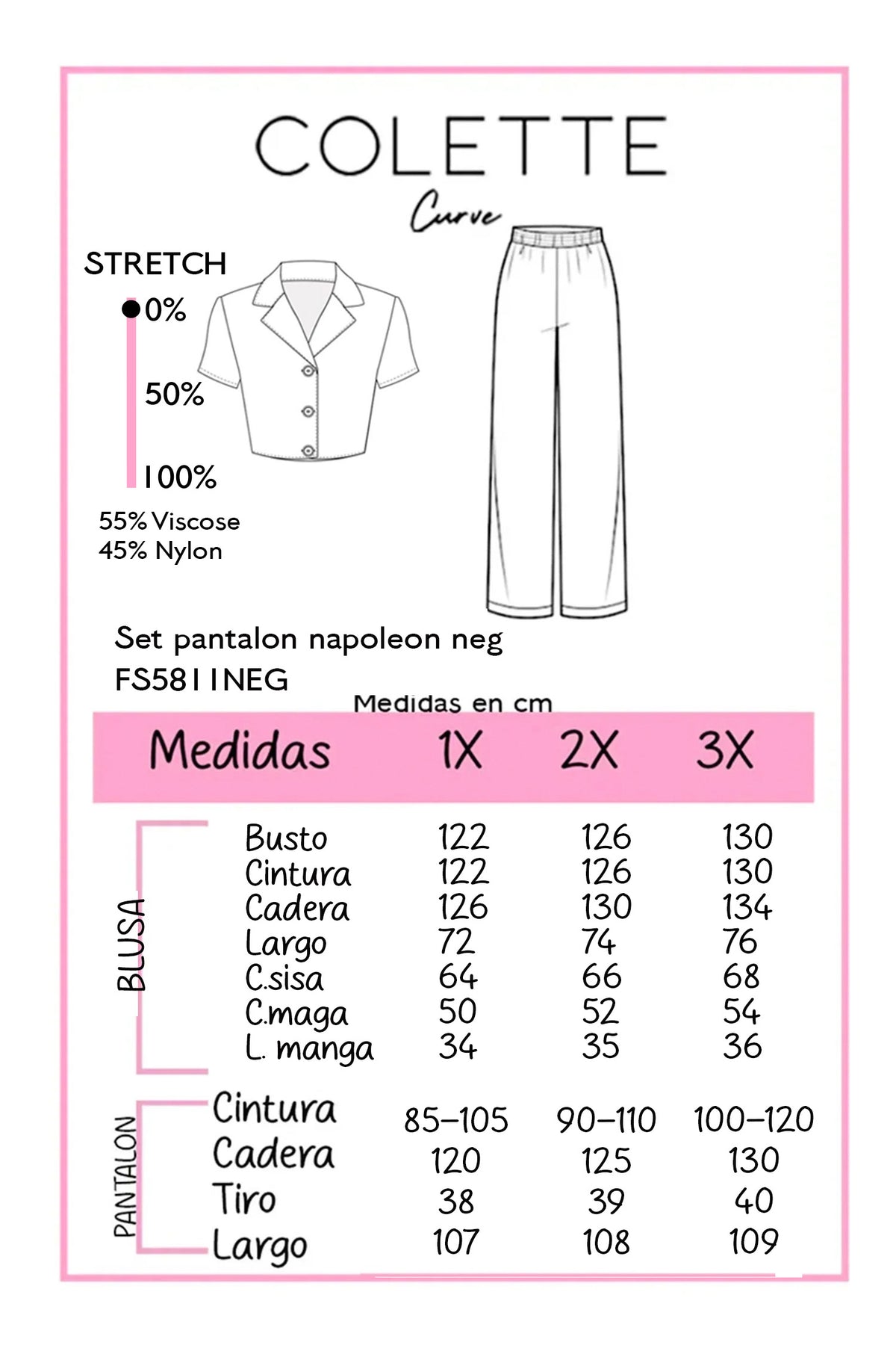 Tabla de medidas FS5811NEG