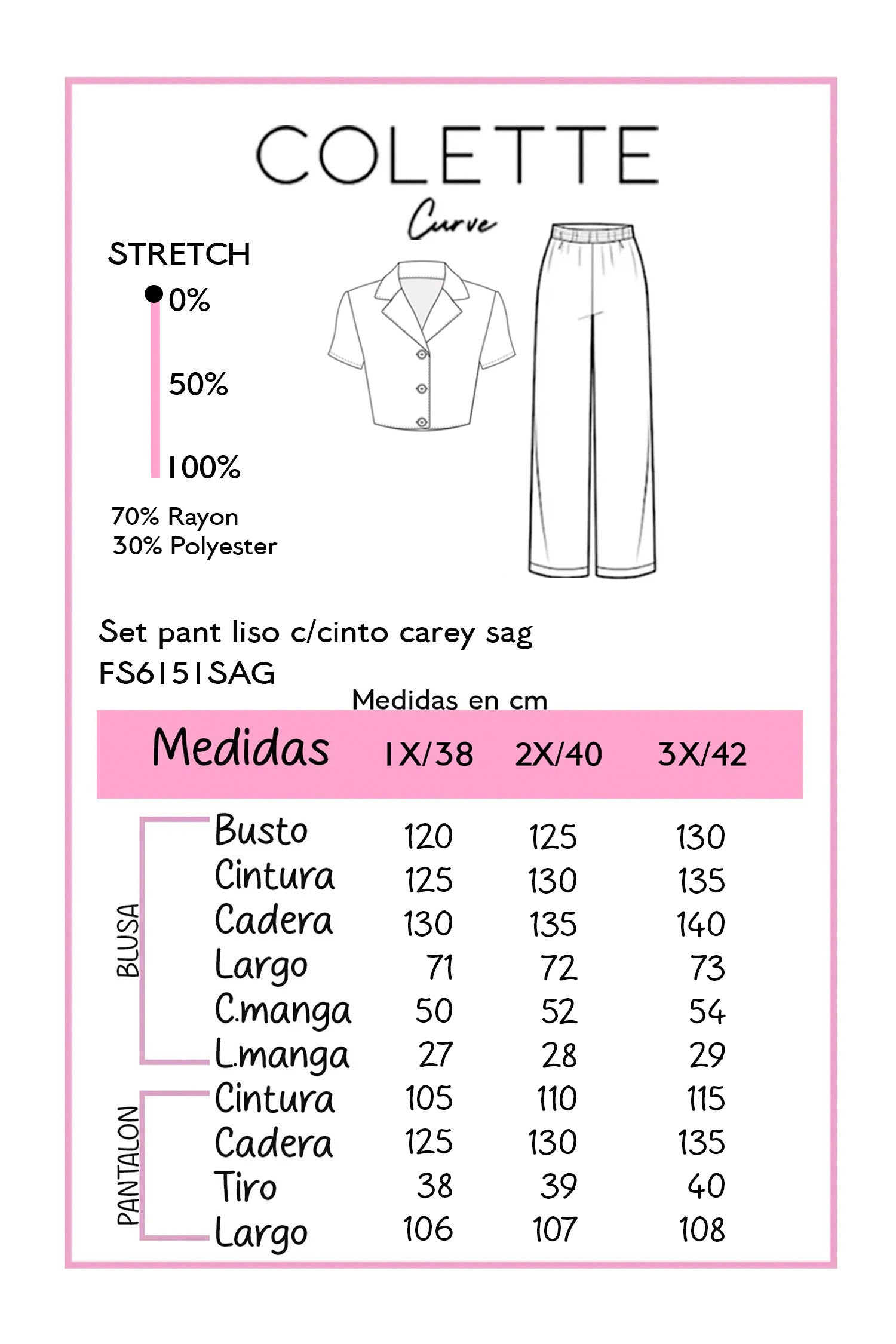 Chart de medidas FS6151SAG