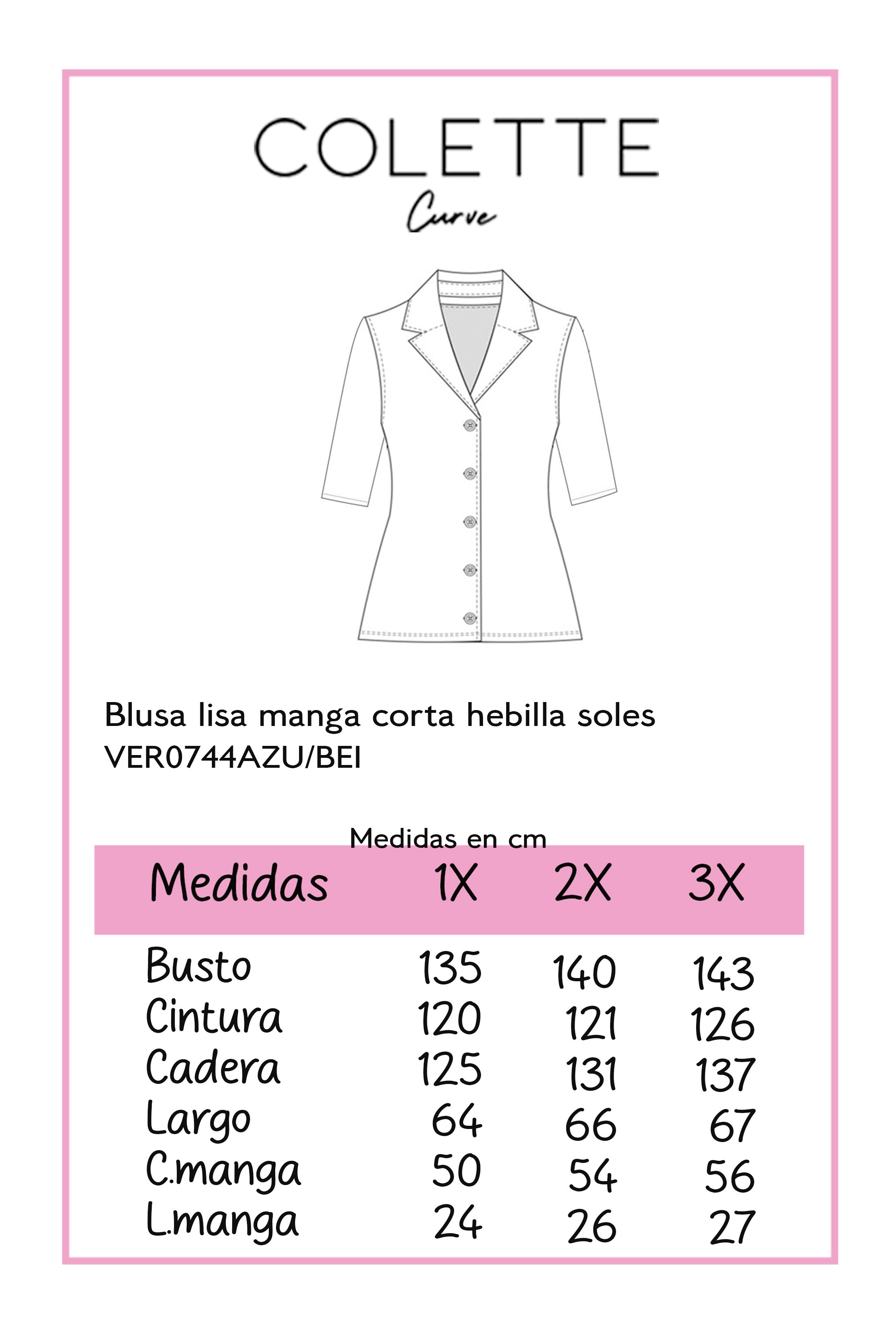 Blusa lisa manga corta hebilla soles