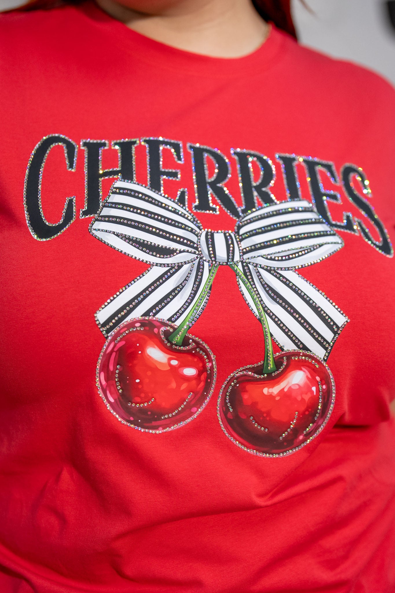 Playera Cherries Curvy Roja