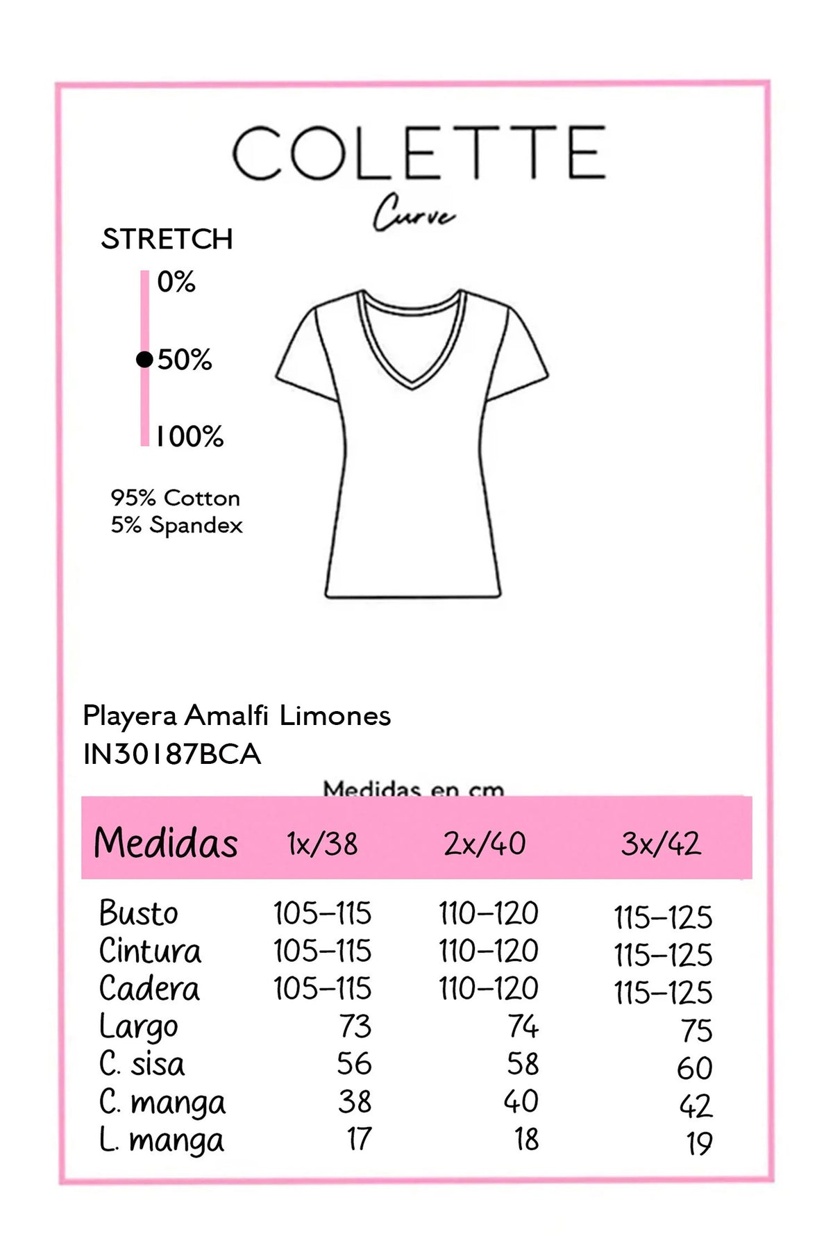 Playera Curvy Estampado Amalfi Limones Blanca