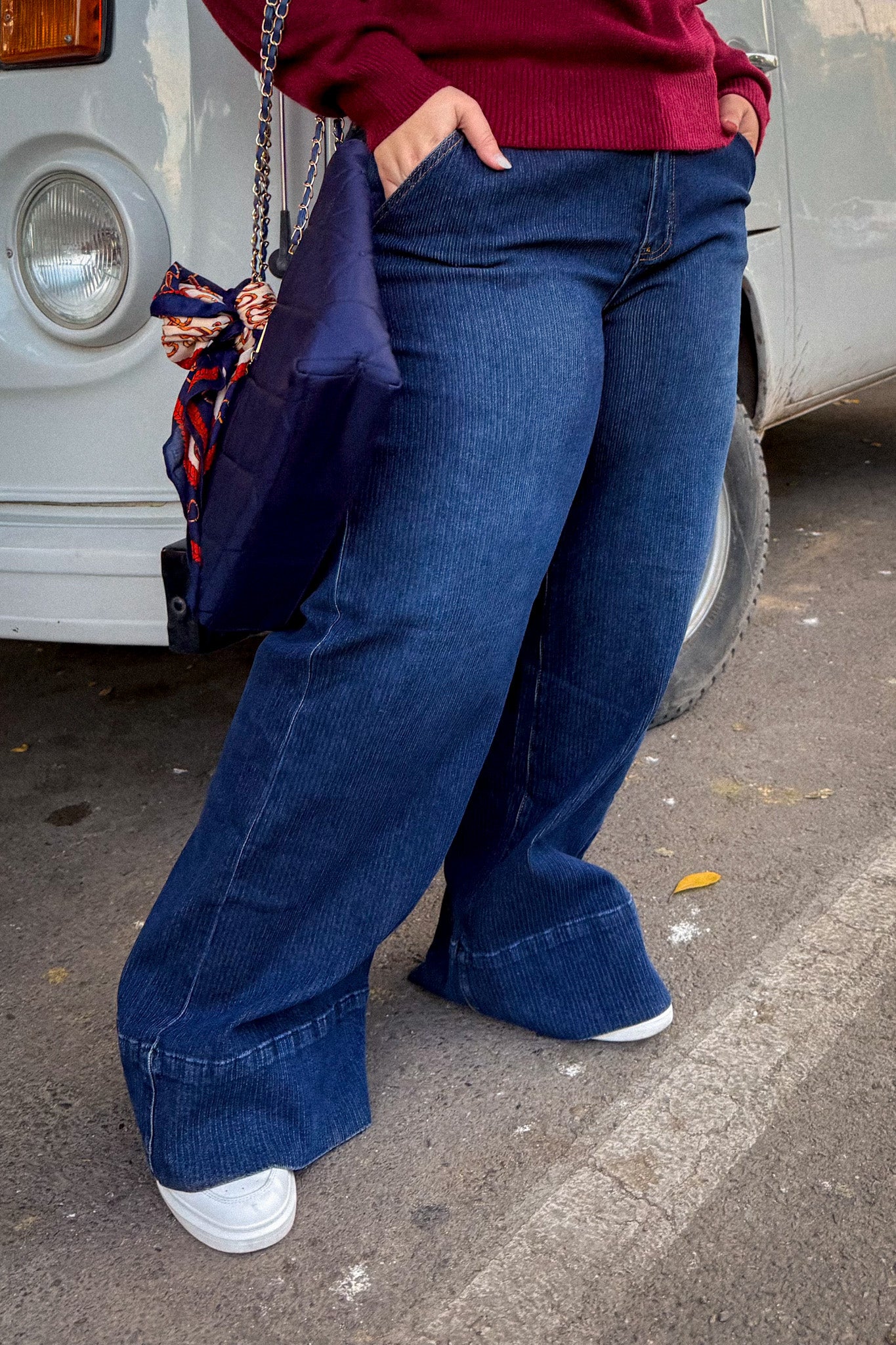 Jeans recto canalado osc
