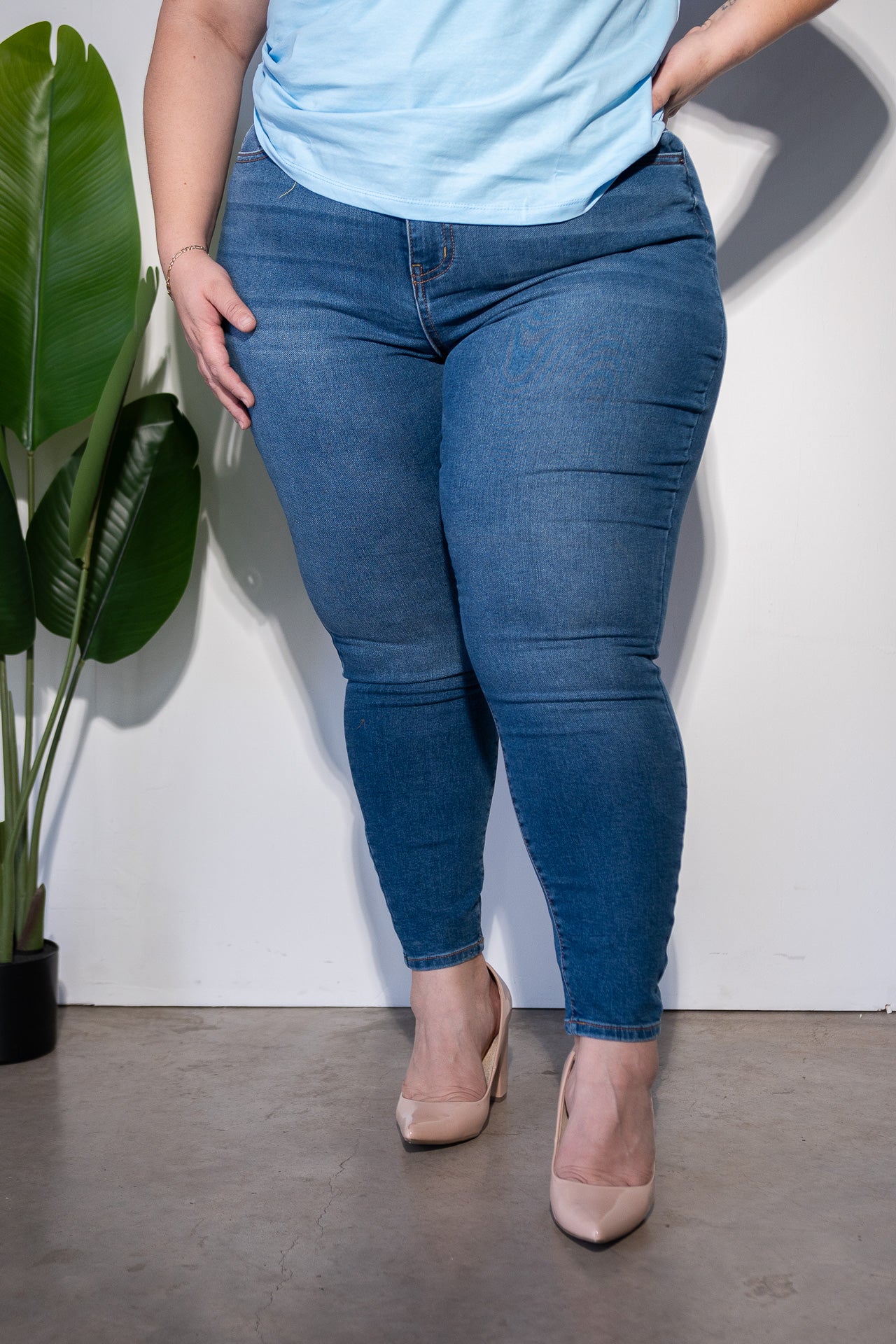 Jeans Skinny Liso Strech