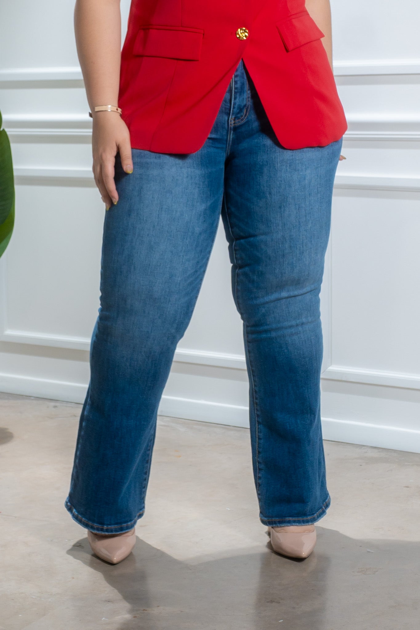 Jeans campana liso cla